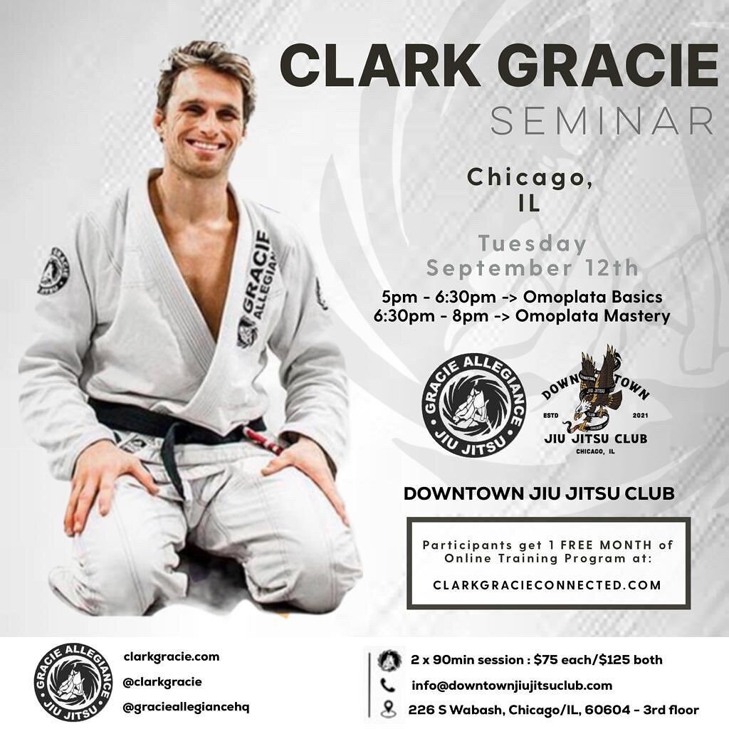 We&rsquo;re exactly a week away from @clarkgracie&rsquo;s return to DJJC &mdash; This is a seminar you don&rsquo;t want to miss! We had a full house with the best of the best in the Chicagoland area for Clark Gracie&rsquo;s seminar last year. Not onl