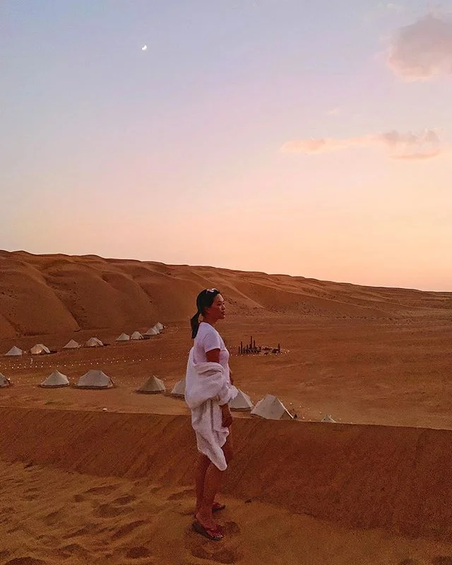 Sun setting on this desert Bedouin camp ⛺️