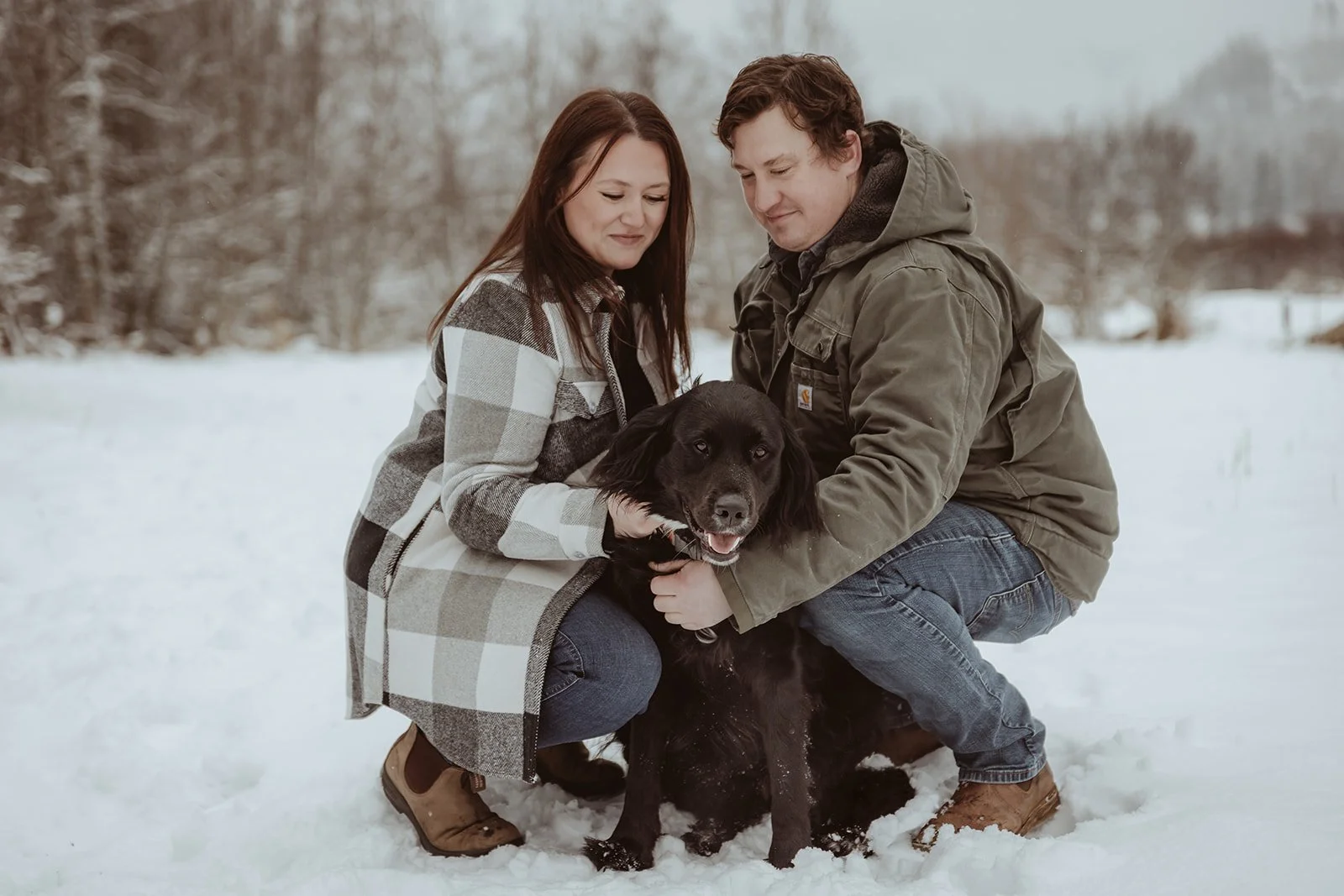 puppy love, winter engagement session in Fruitvale BC