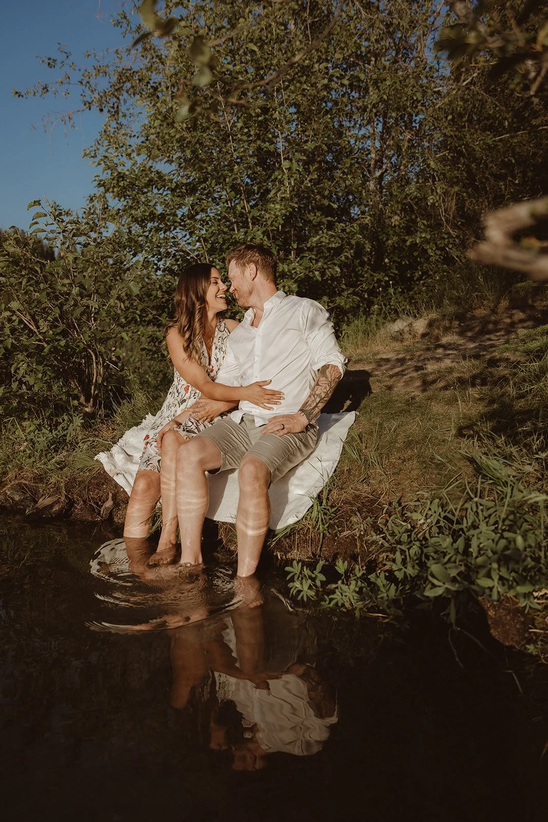 dipping your toes in the water on a hot day at champion lakes with this couples session.