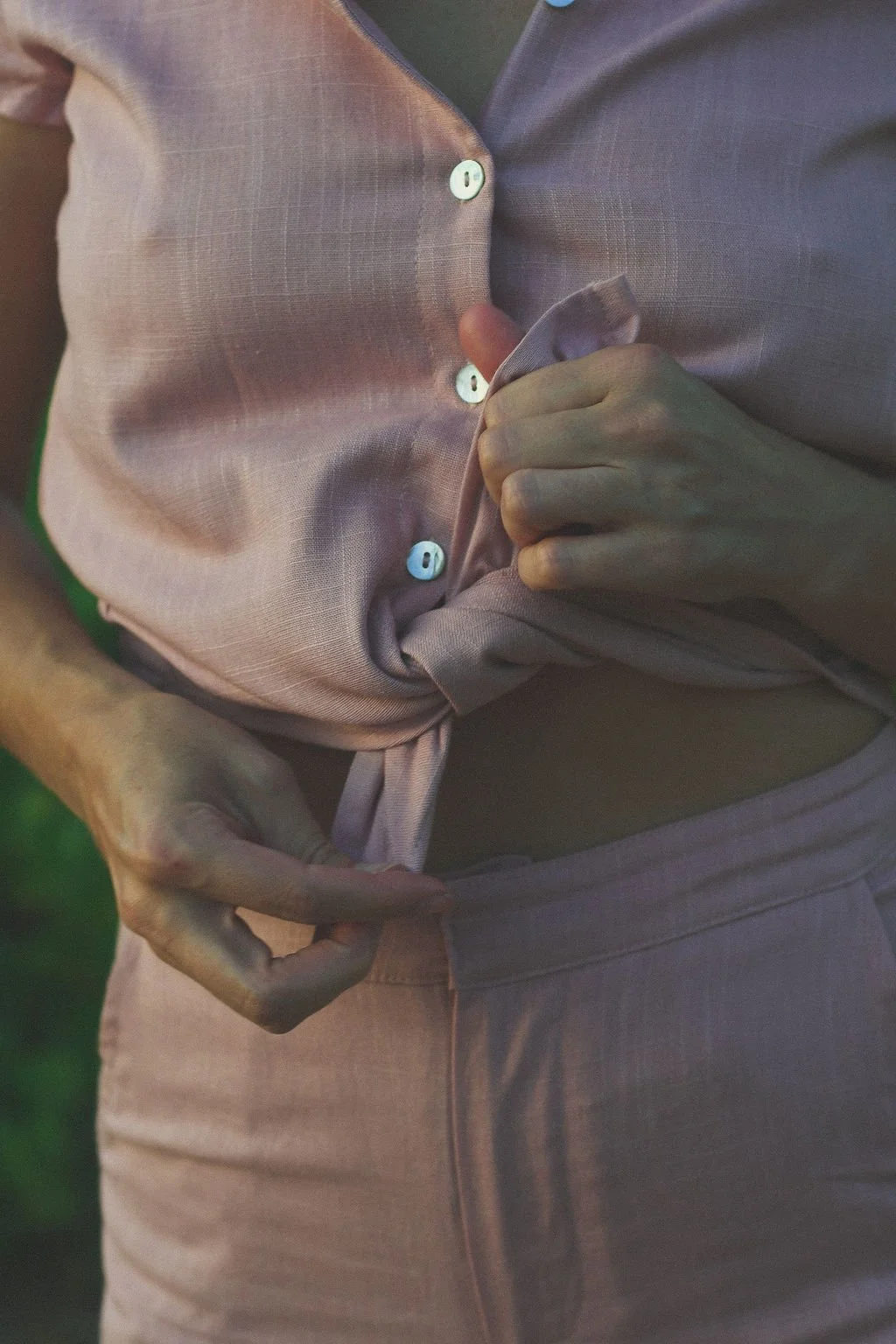 Pink Linen Button Down and Shorts.jpg