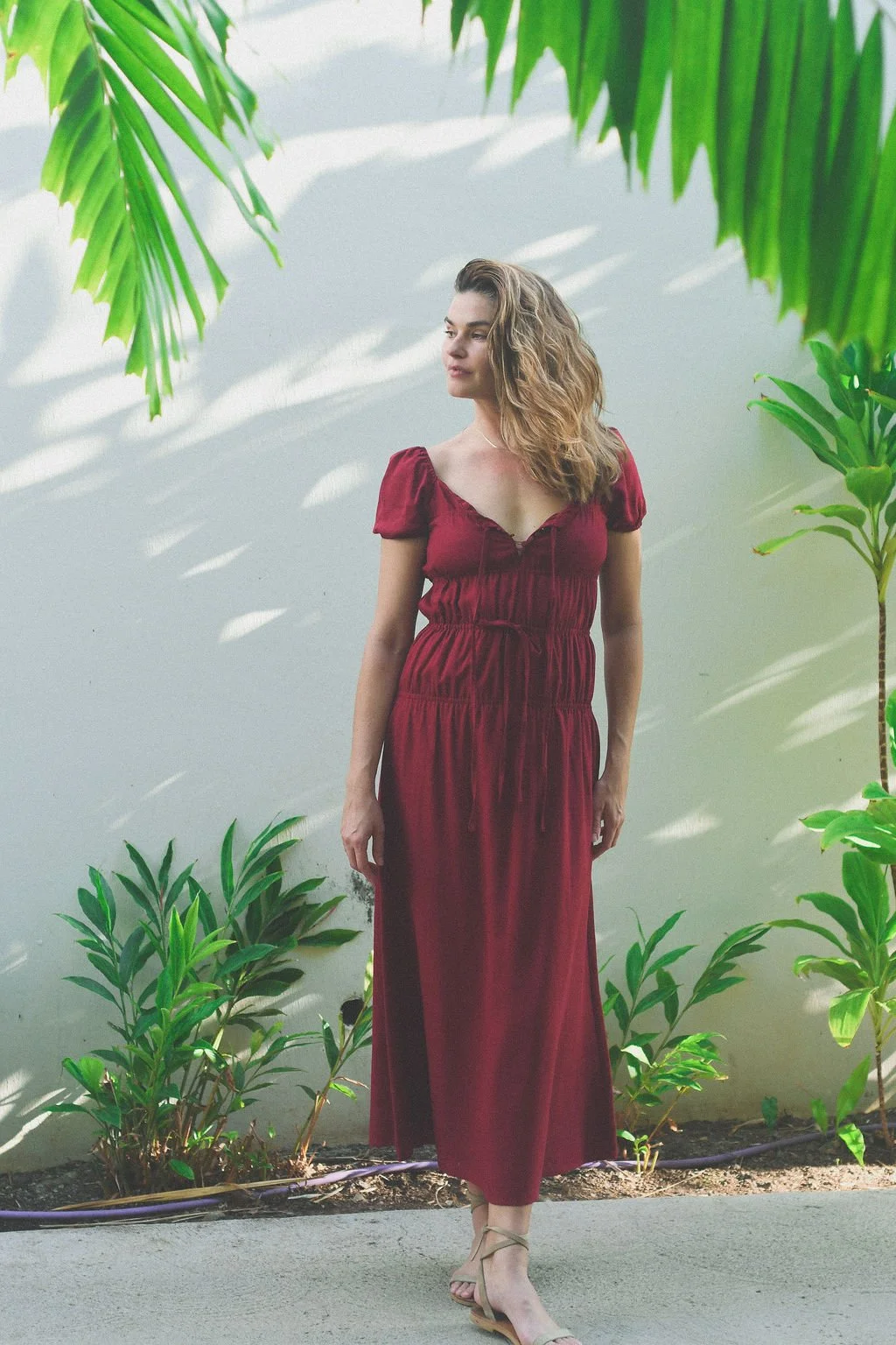 Red Linen Dress with Romantic Detailing.jpg