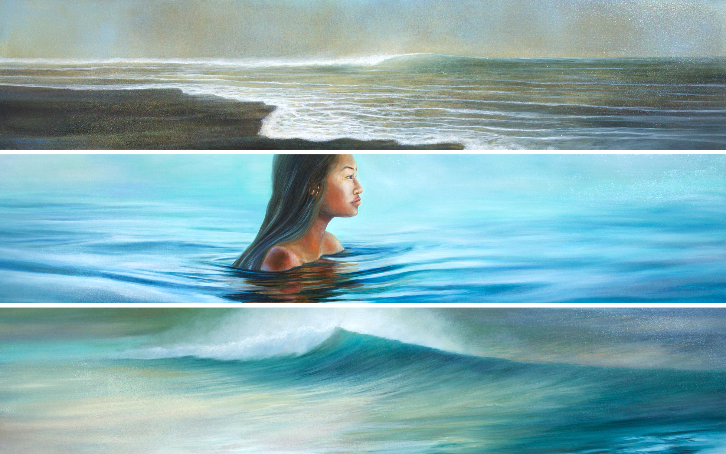 3-8' x 20" Oil on canvas studies
