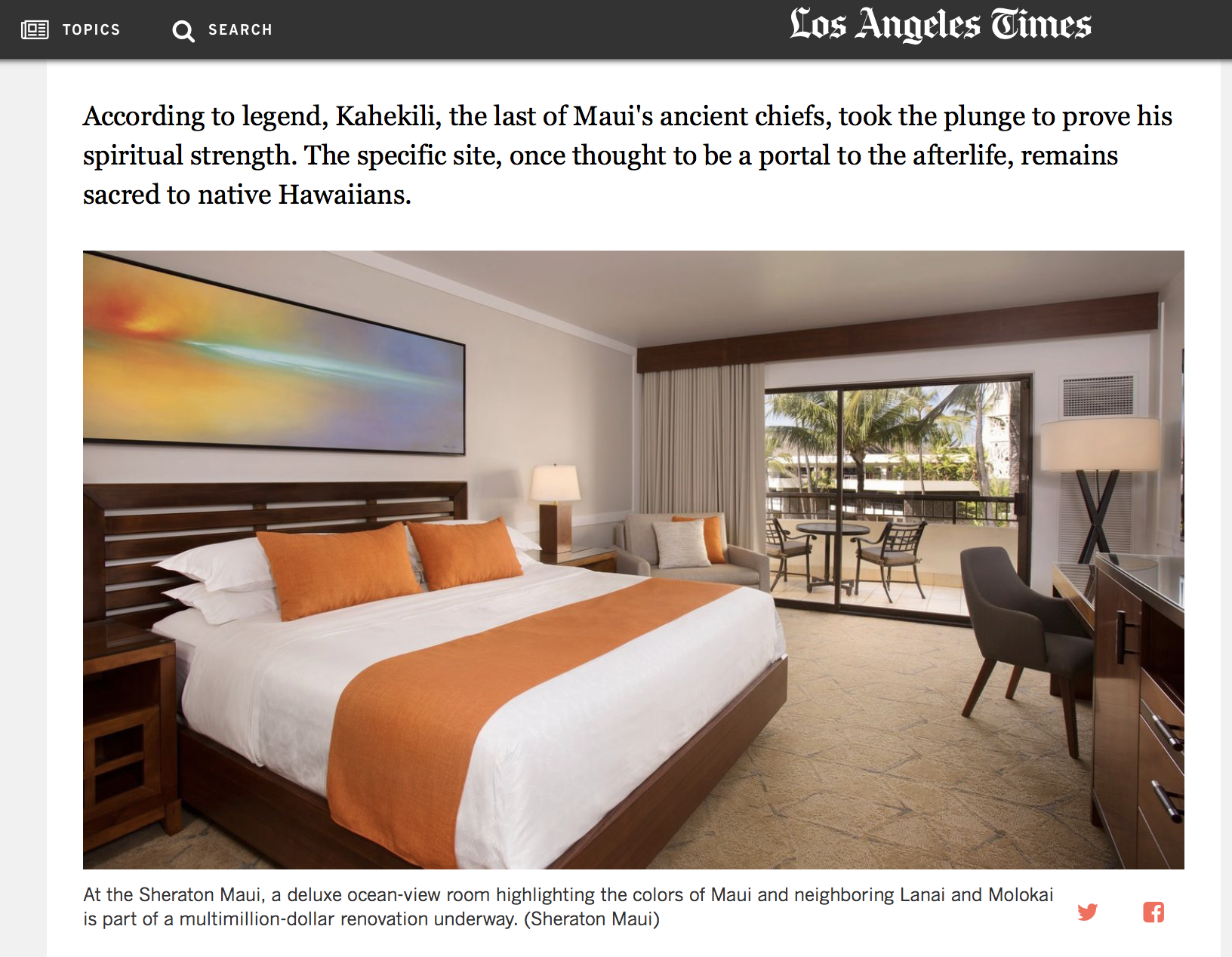 LA TIMES Sheraton Maui Kaanapali Remodel