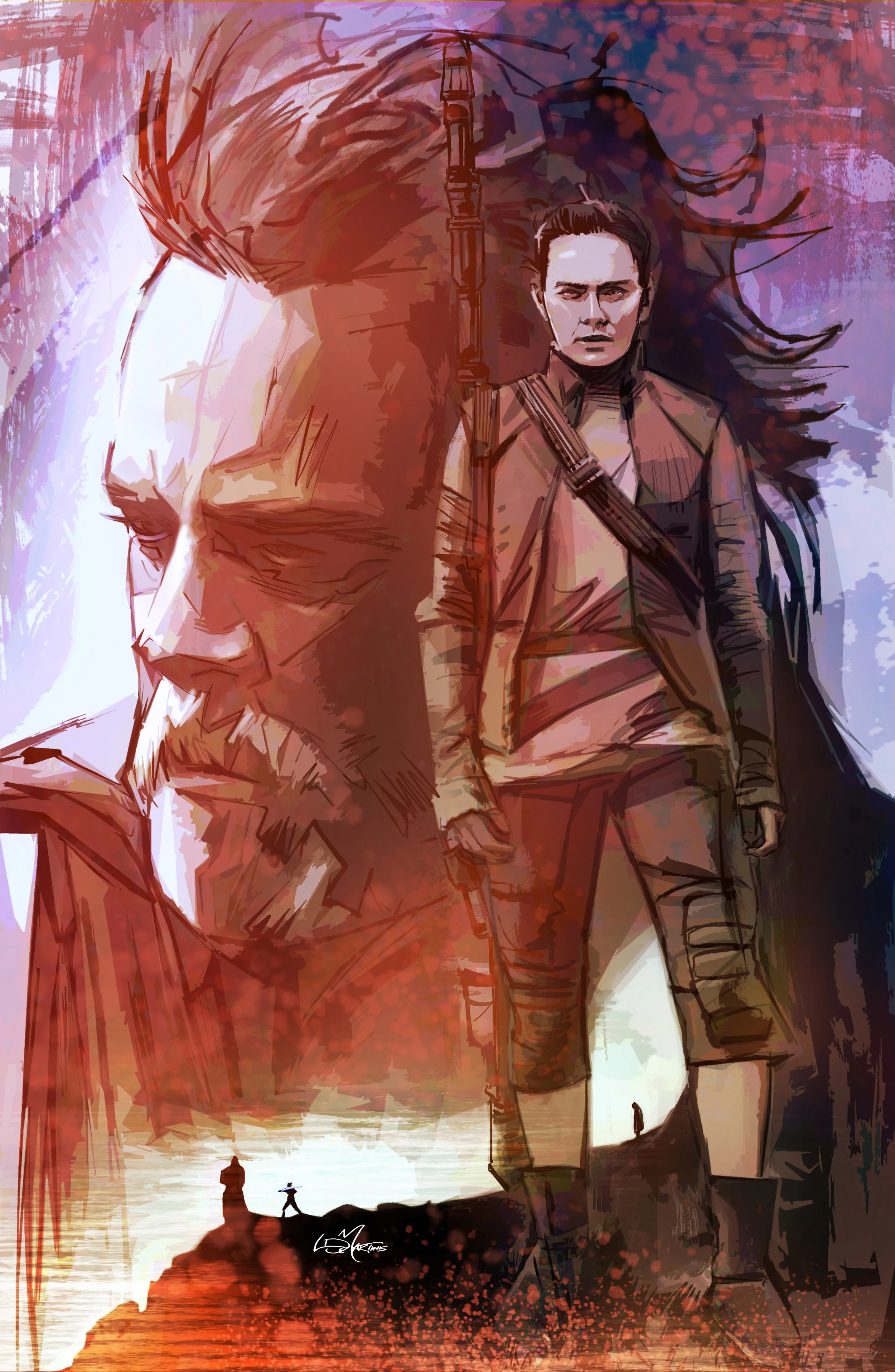 Star Wars Luke and Rey