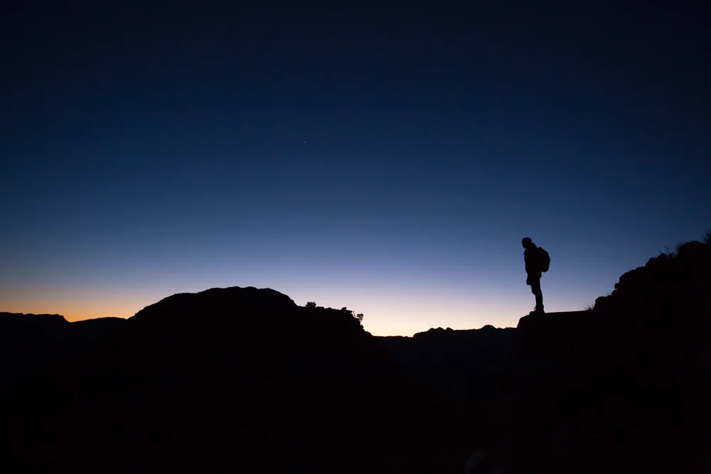 Early morning hike up Heldeberg mountain to the the Hedleberg Mountain Challenge