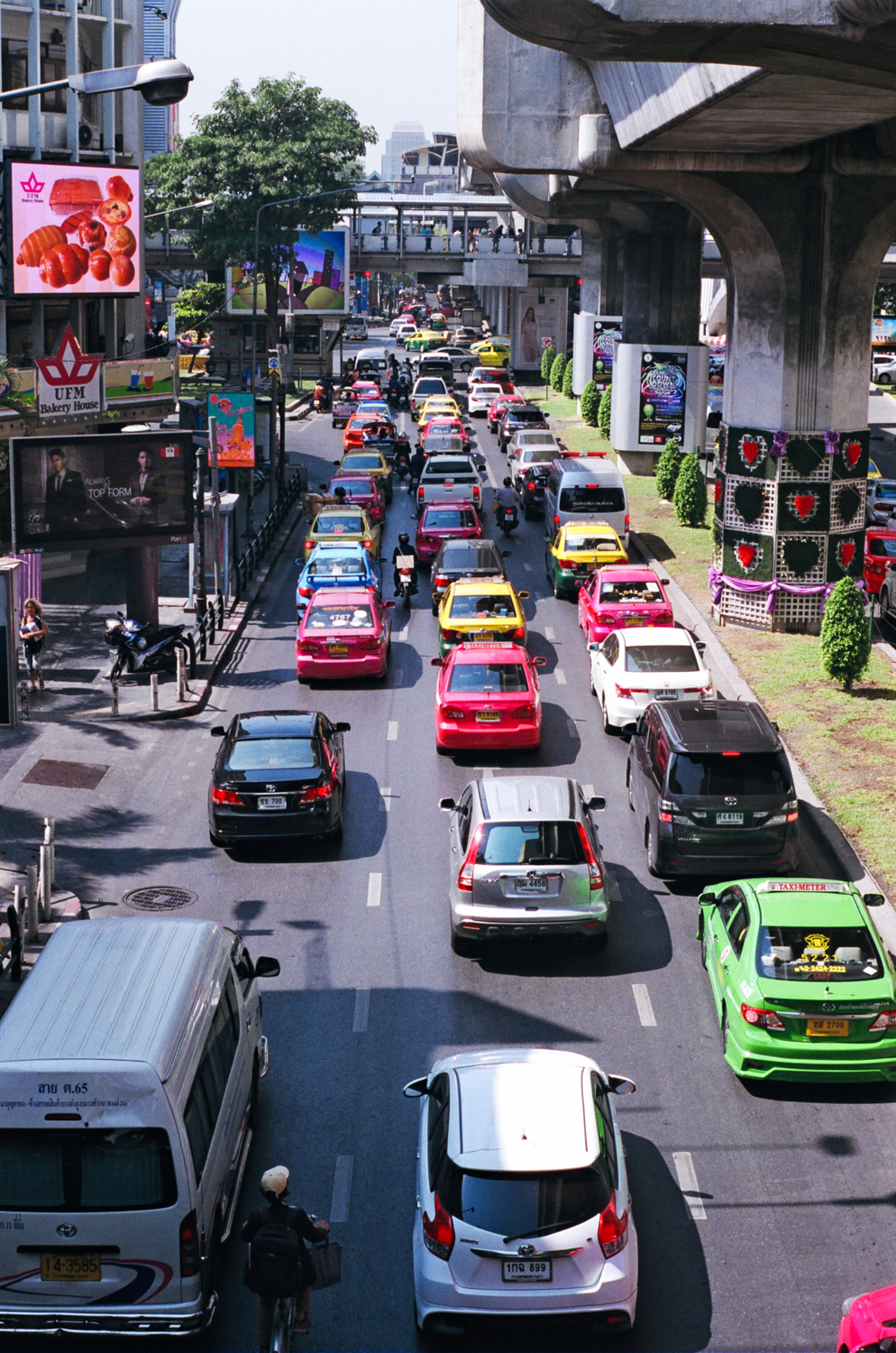 Love the pink taxi's in Bangkok