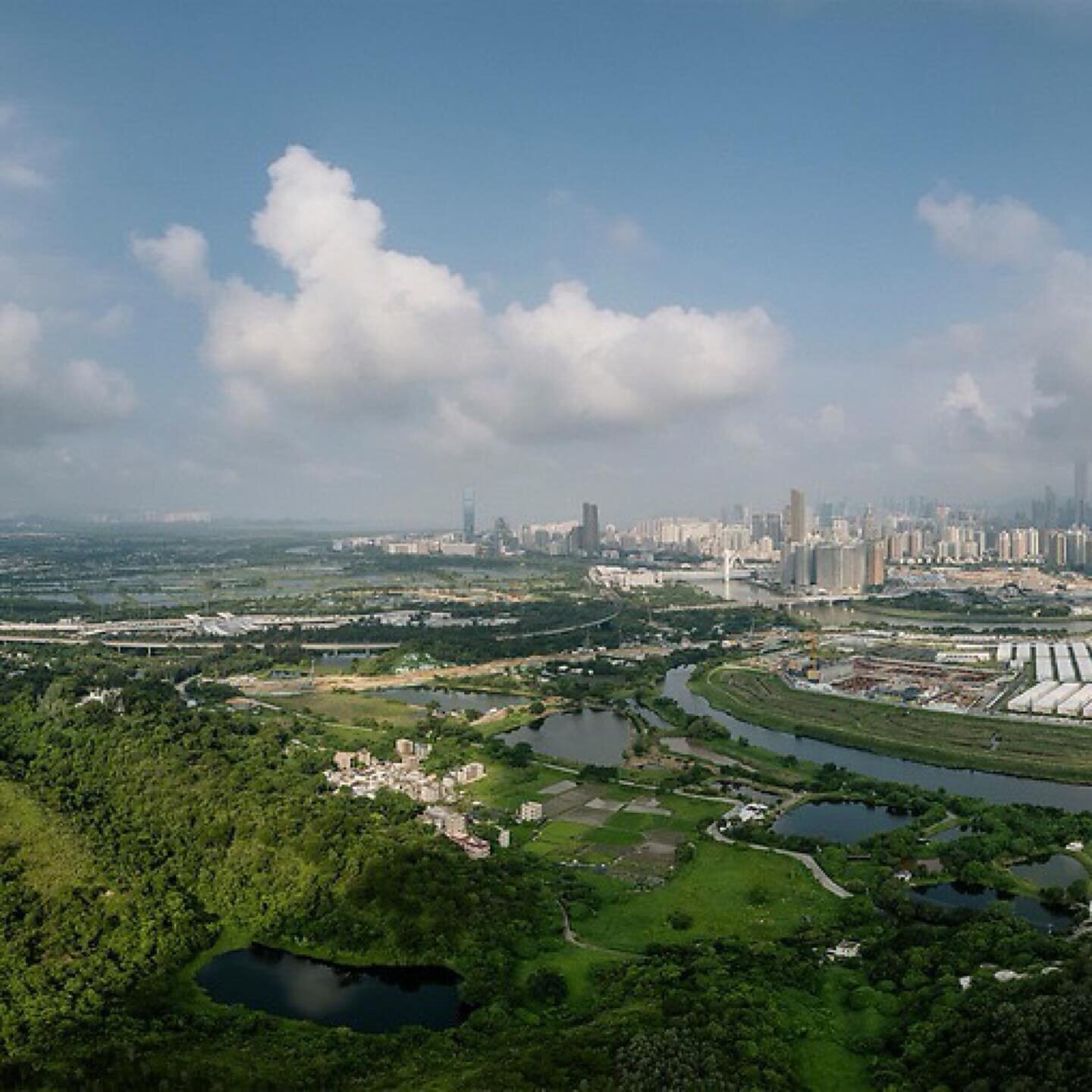 Another favourite, an image from an assignment for the Washington Post [WP] that I&rsquo;m happy to see published (link in bio). Swipe left to see the complete panoramic. 

The article examines how China is absorbing Hong Kong and how its geography i