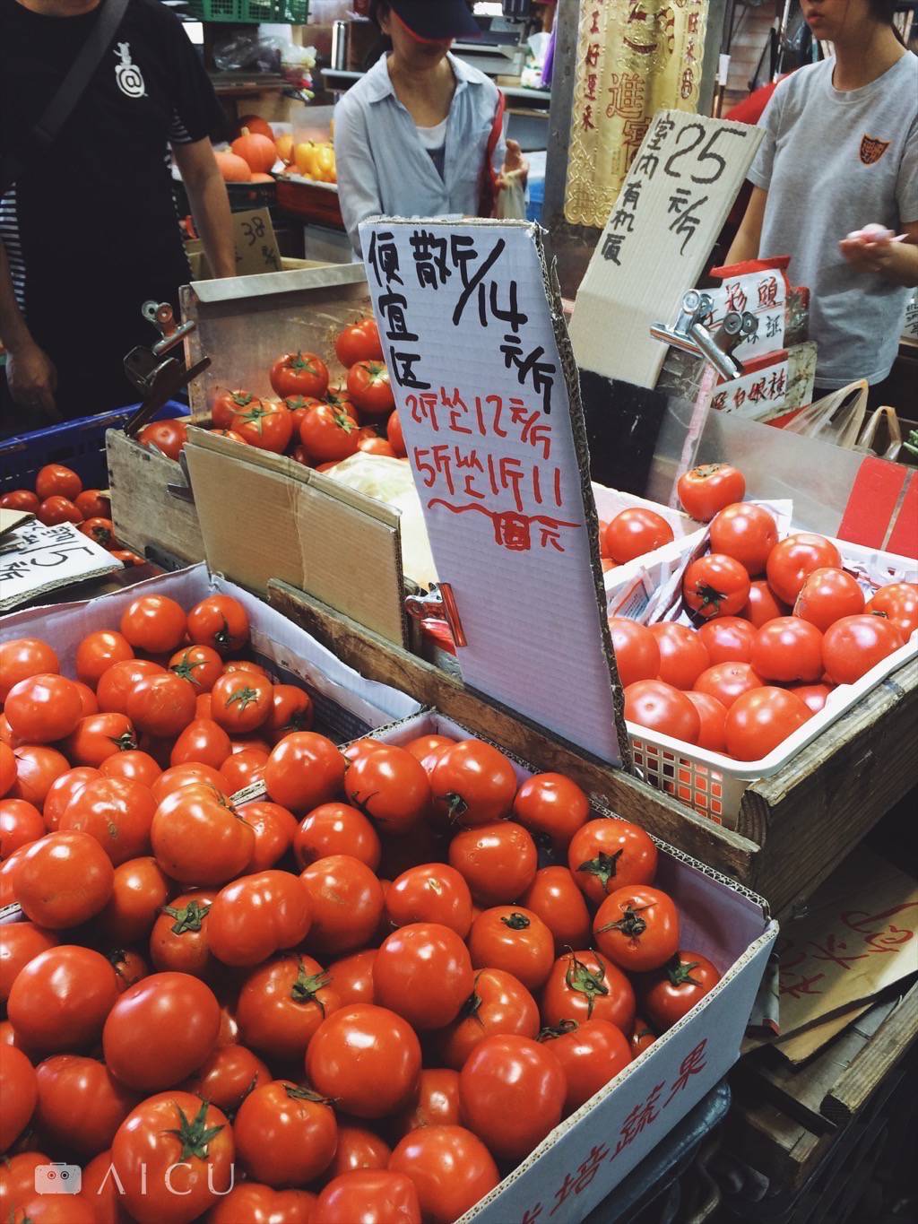 前方為一斤15元,後有溫室種植一斤25(過沒多久就變成一斤30元了)。