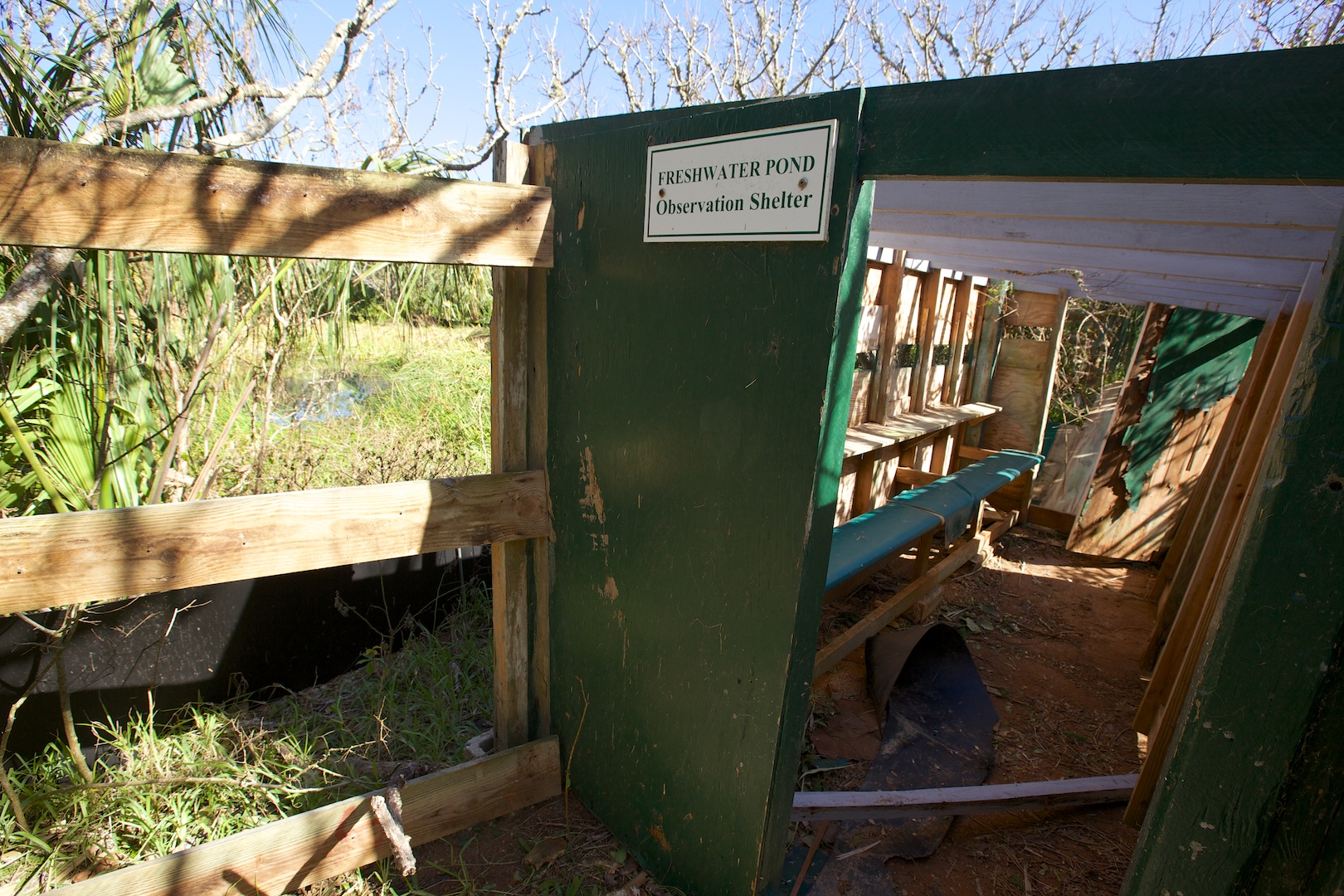 But the bird blind didn't and was destroyed.