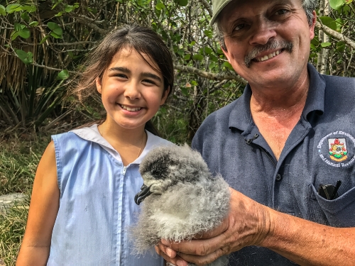 Junior Explorer Sophie names "Shadow" the 2017 CahowCam Star.
