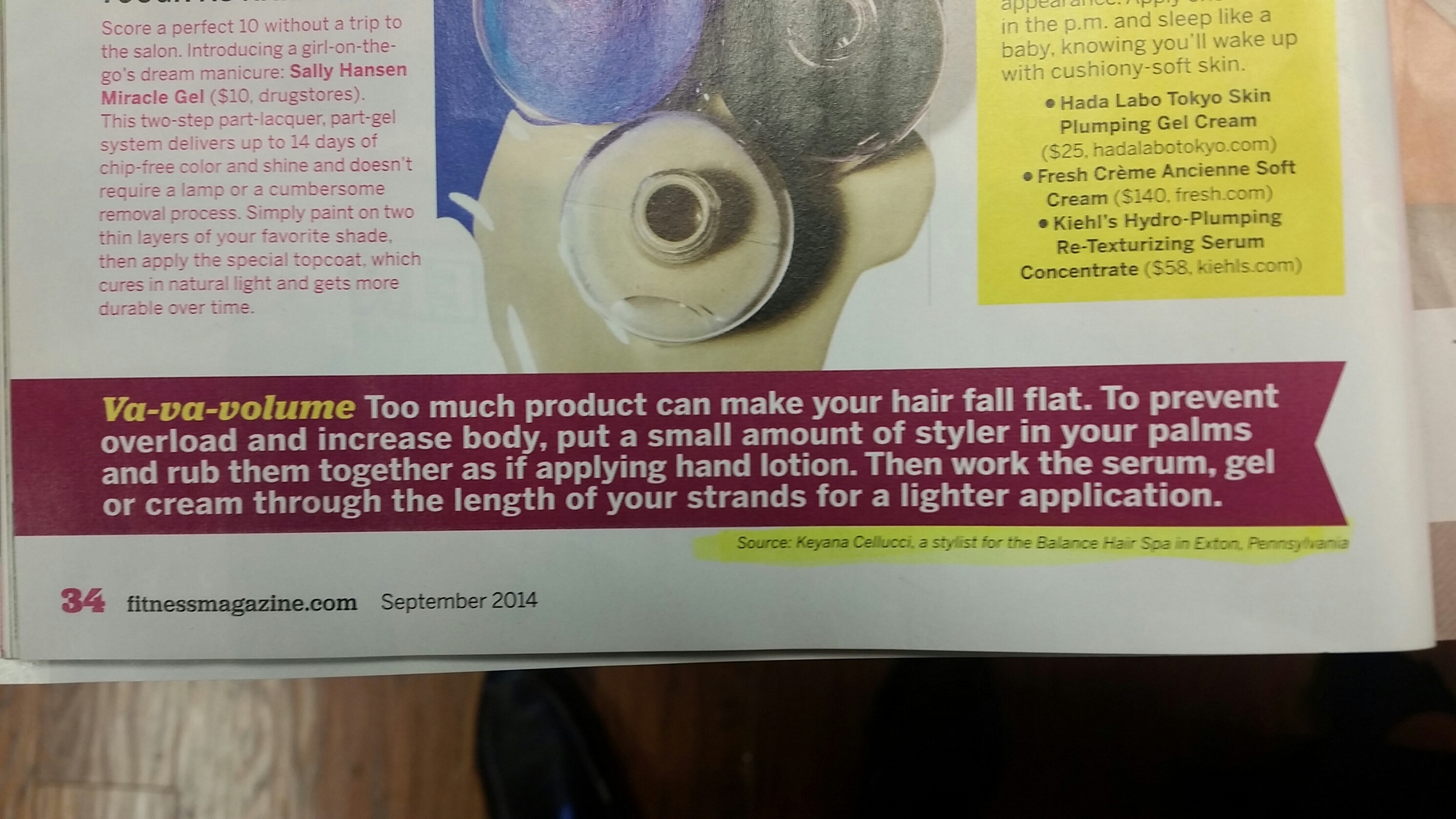 Our Balance Hair Spa stylist Keyana Cellucci is featured in the September 2014 issue of Fitness Magazine.