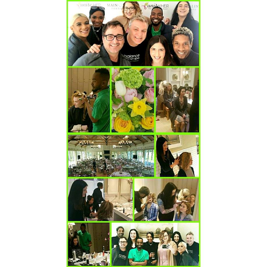 Balance Hair Spa Team styles hair and does make up for cancer survivors and their daughter. 