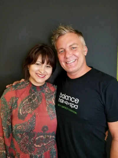 Alexandra Matiz and Balance Hair Spa owner Thomas Crisp. 