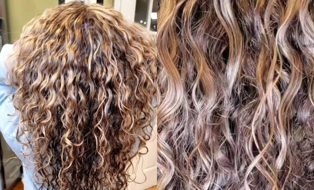 Check out these highlights on curly hair by our designer Alyssa. She, along with our team, recently completed the Wella Curl Certification for color and cutting. A two day hands-on workshop with top Wella educator Oliver Adams. Currently, Alyssa is r