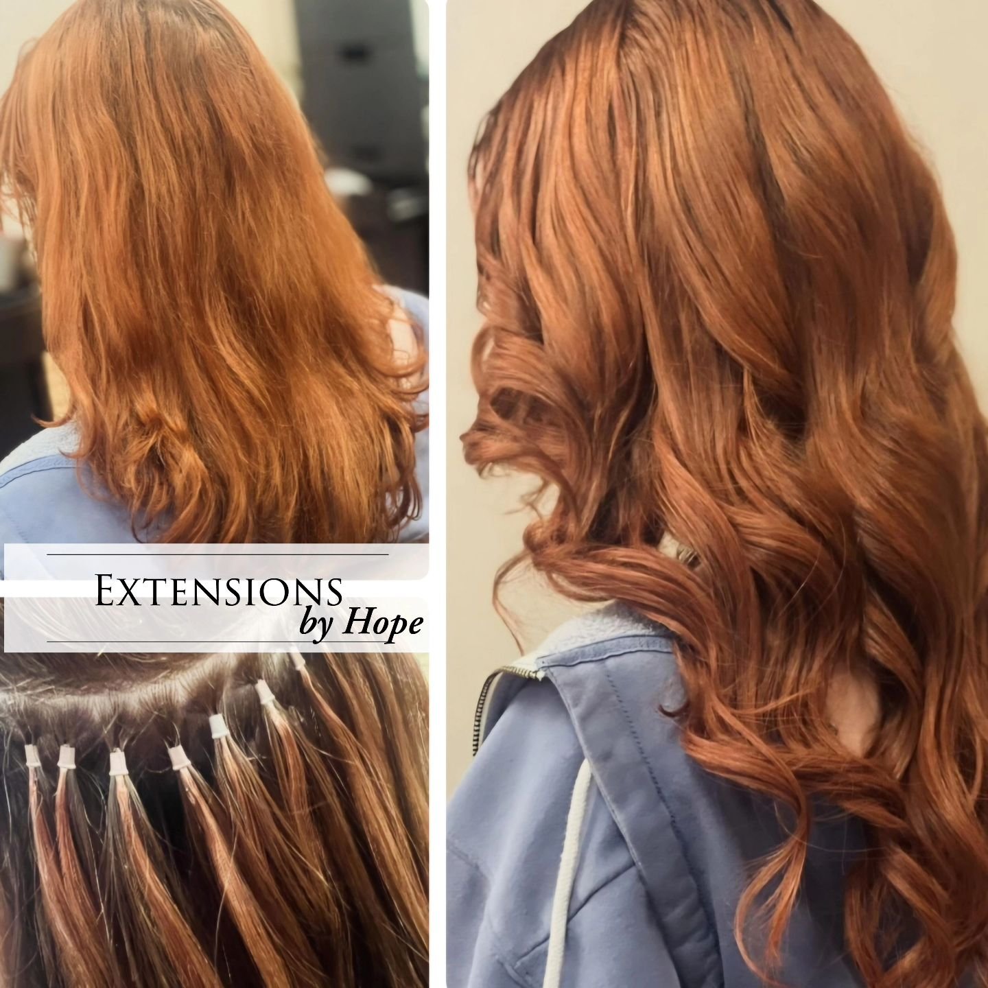 This client got some extensions added to her hair for prom. Our designer and extension specialist, Hope, helped her choose the Itip extensions and color matched her hair for the perfect style. Let Hope or any of our extension specialists help you fin