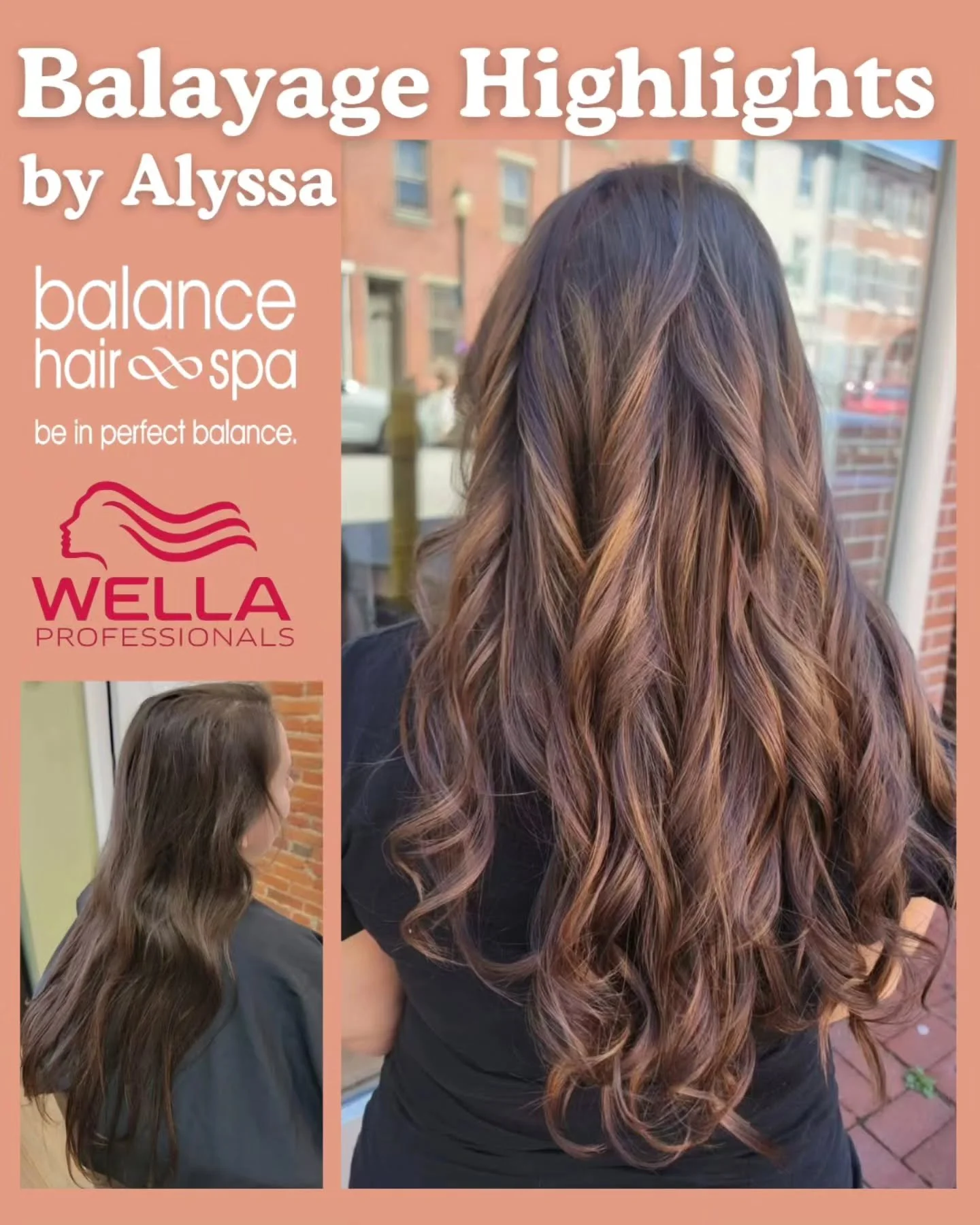 We're in love with this stunning balayage highlight service by our hair designer,  Alyssa.  These beautiful highlights give your hair a natural sun-kissed look that looks great as it grows out for easier maintenance. Let Alyssa or any of our beauty p