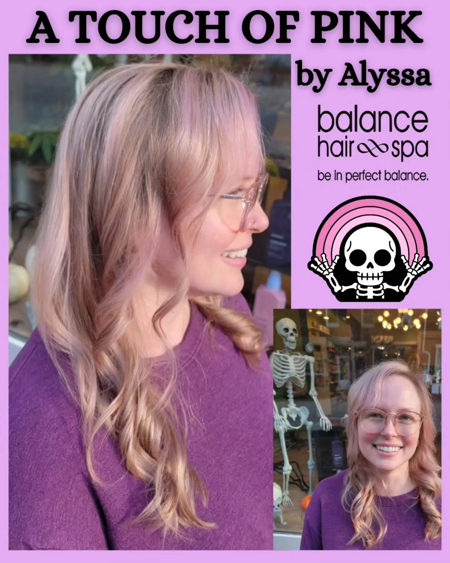 Who says Halloween has to be dark and scary?  Sometimes it's fun and light. Like the West Chester Halloween Parade to be held this Sunday, October 26th at 1pm. Or these fresh highlights by our hair designer, Alyssa, who finished with a color glaze to