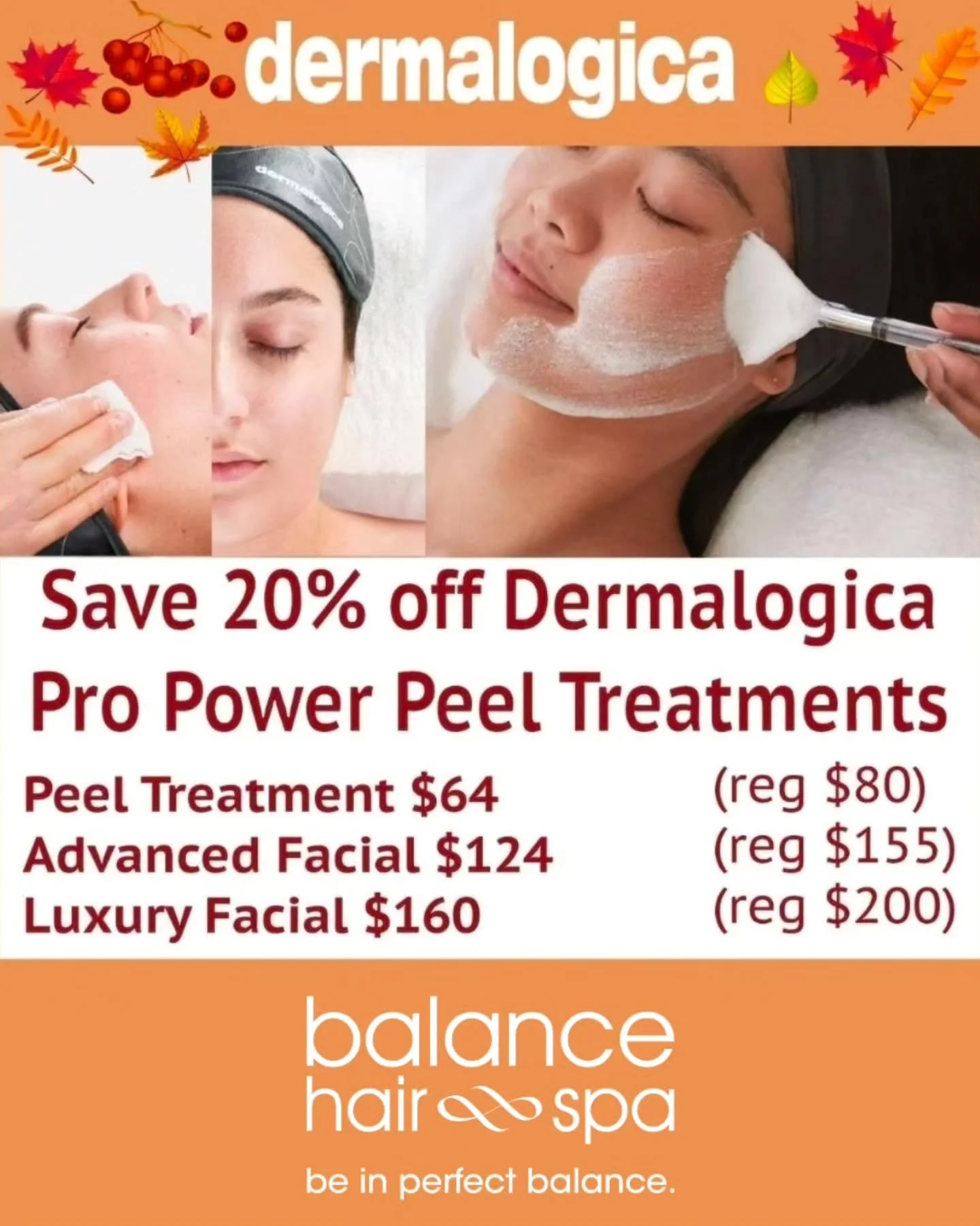 It's the time of year to get your skin repaired and ready for winter months ahead. A perfect time for a peel with Krisitin.  This month we are offering 20% off any peel service or facial that includes a peel. Make an appointment today for better skin