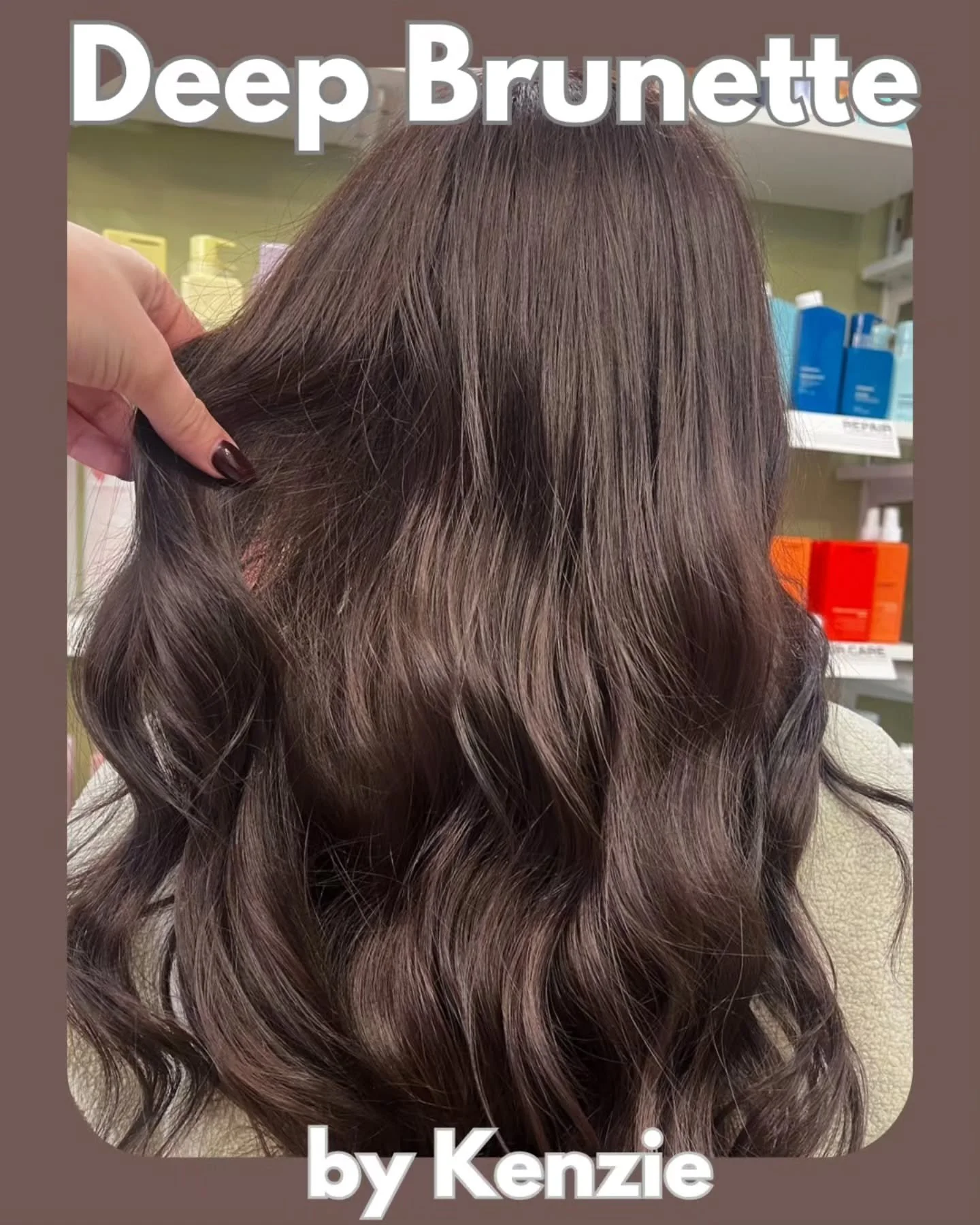 A beautifully deep and shiny brunette color by our hair designer, Kenzie. Add shine to your color with a glaze or toner, complimentary this month with any hair service with Kenzie. Make your appointment at 
https://balancehairspa.com/appointment-requ