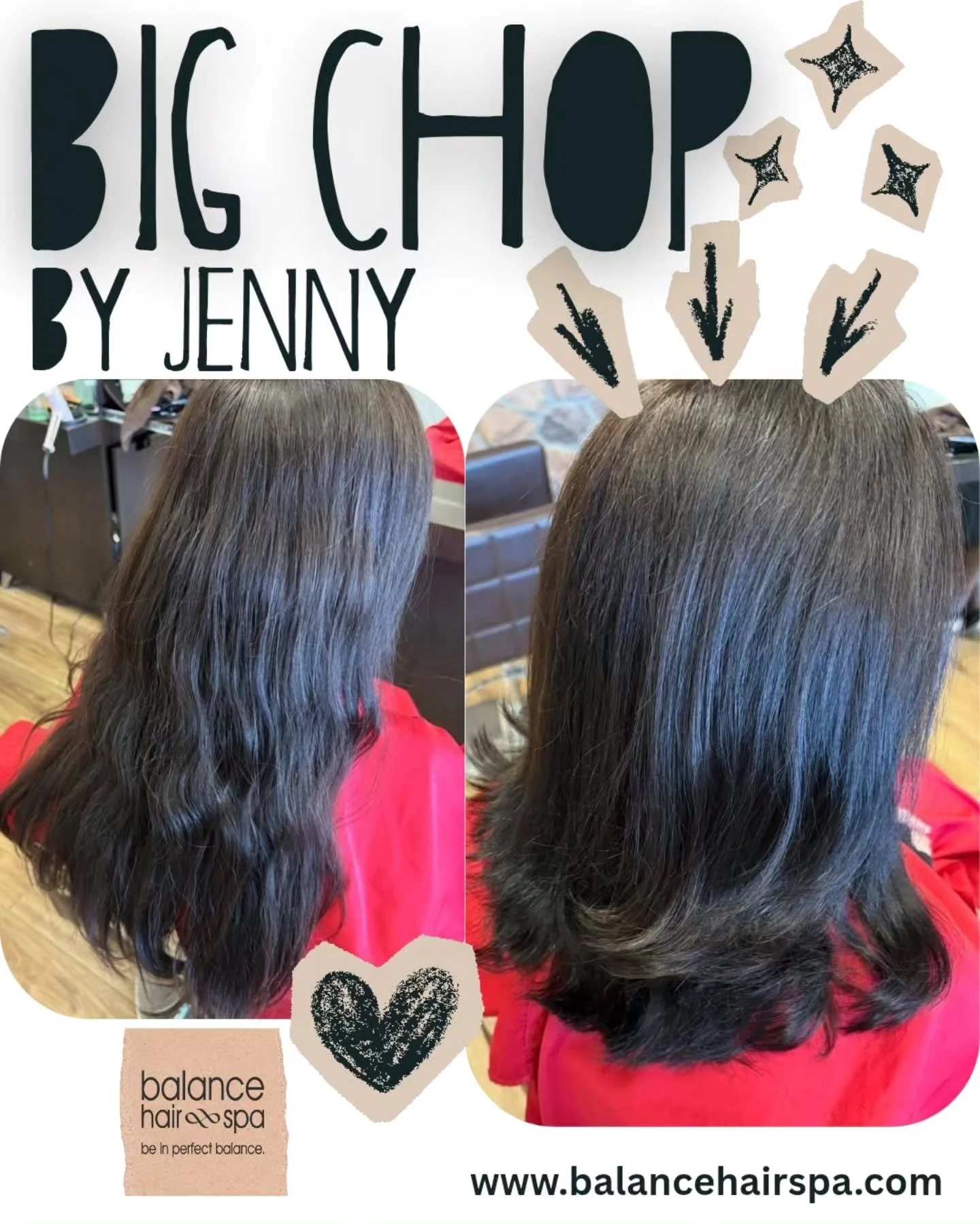 Our hair designer, Jenny, helped this new mom remove some extra weight by giving her a big haircut. Taking off several inches for a much lighter and more manageable style. Let Jenny help you find the cut that best fits your lifestyle. Make an appoint