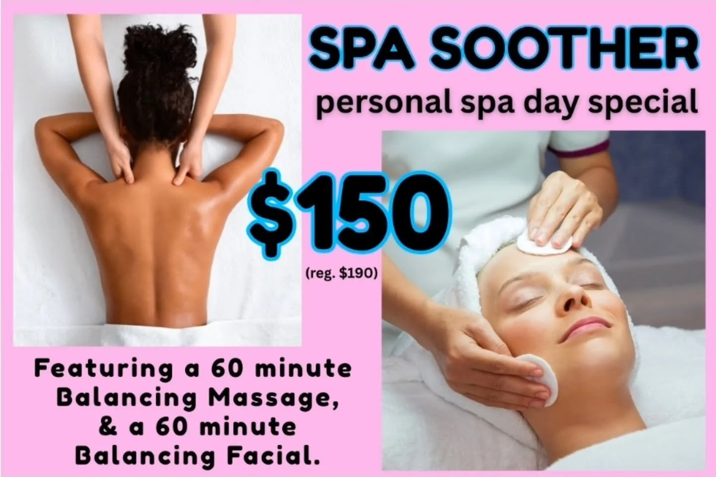 Treat yourself to a Spa Soother this month.  Space is limited. Send us a request at 
https://balancehairspa.com/appointment-request
Ask for the Spa Soother.