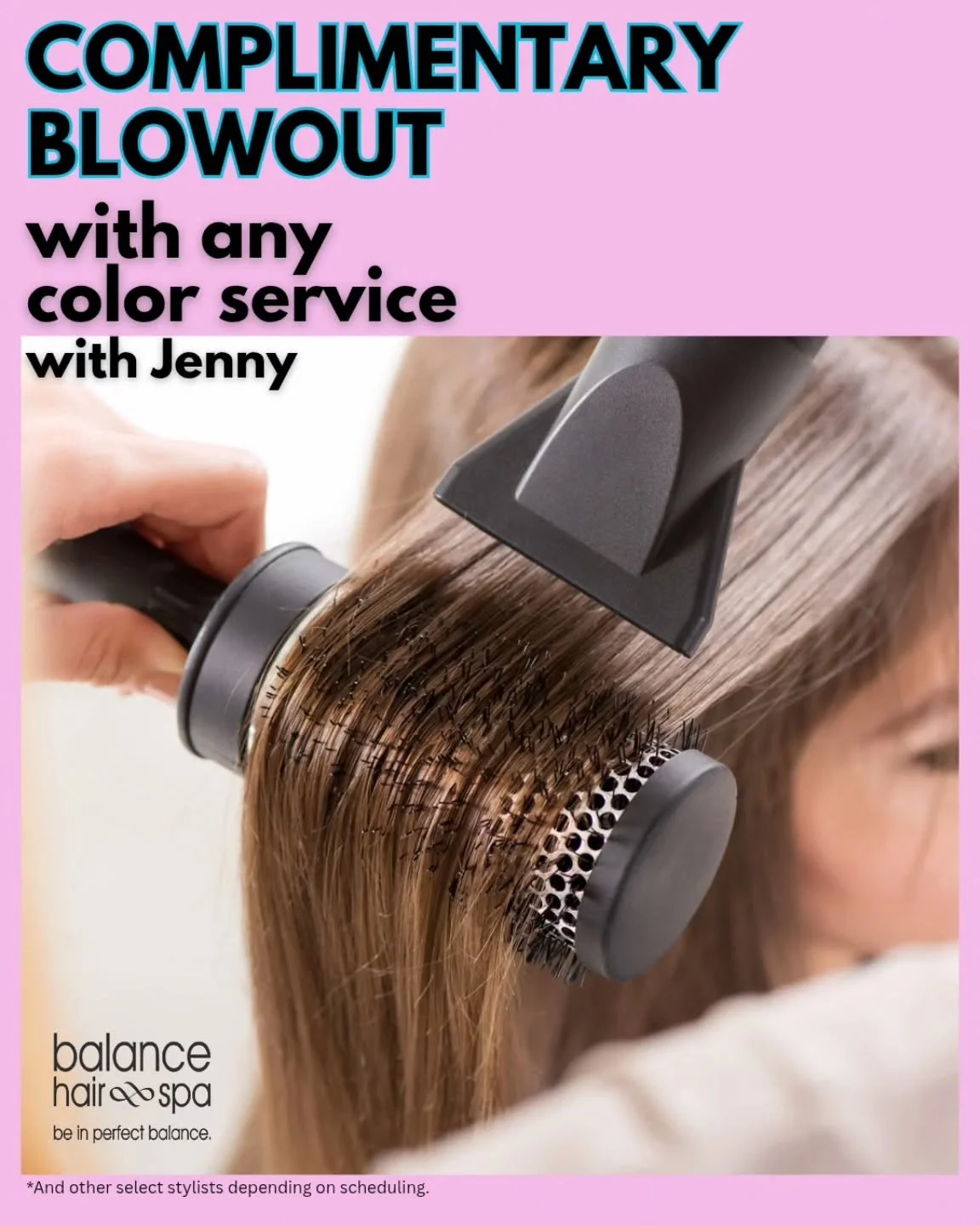 Need a retouch or a highlight? Jenny is running a special this month for a complimentary blow out with any color service. A savings of $45. Make your appointment at
https://balancehairspa.com/appointment-request 
@clubpilates_exton @juicepod_lionvill