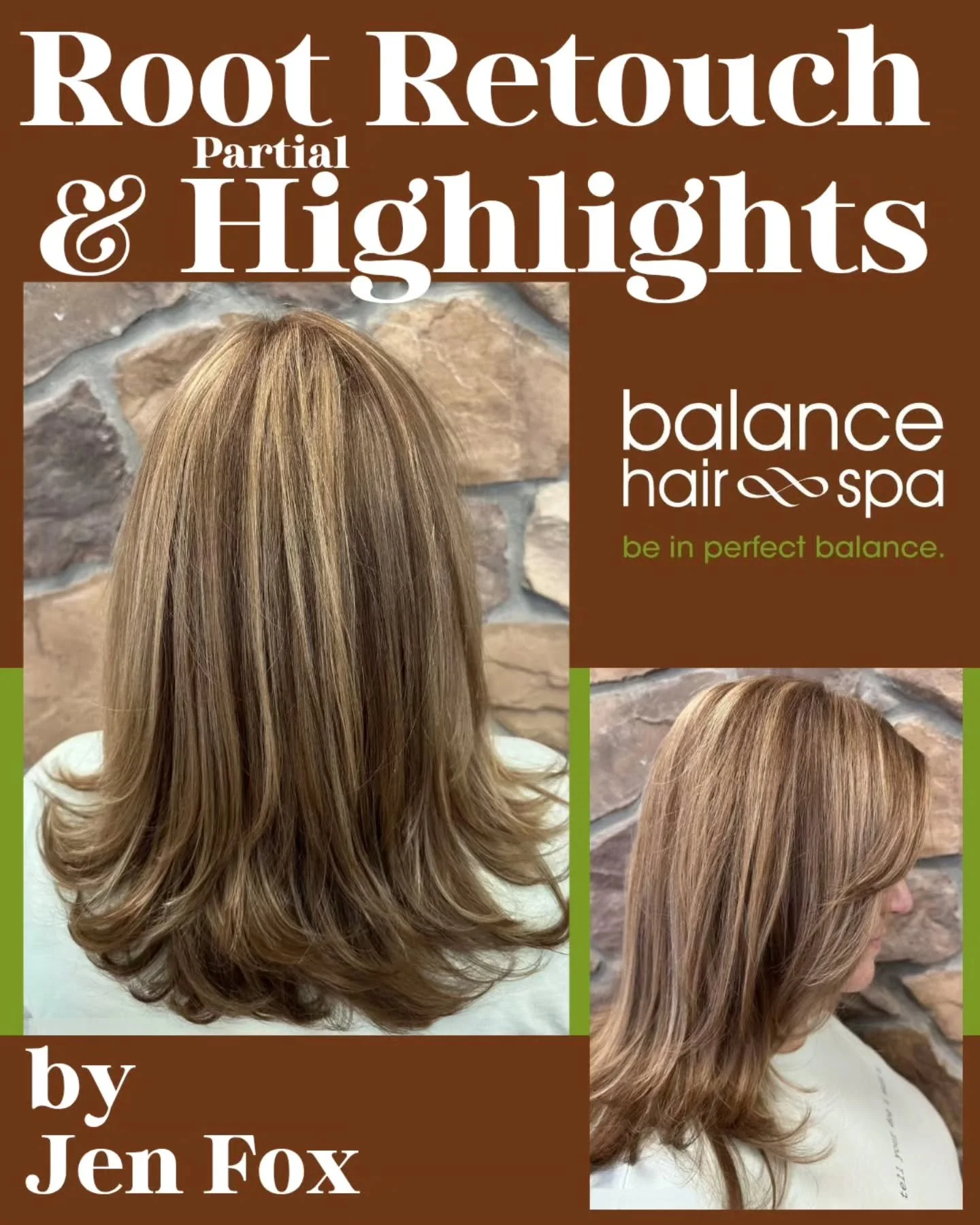 Our hair designer,  Jen Fox, helped this client refresh her hair with a root retouch and partial highlight. Then finished with a haircut and blowout. Just in time for the start of Spring. Refresh your look today. Make an appointment at 
https://balan