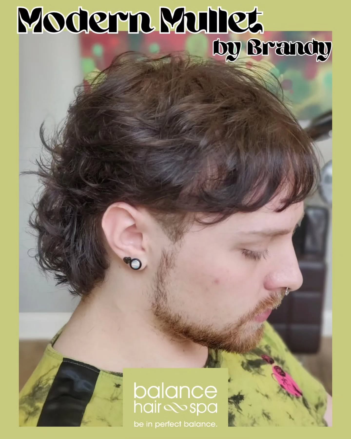 A modern mullet cut by our hair designer,  Brandy. The mullet has made a huge comeback over the last few years. With many variations, this cut still remains a favorite for men and women.  Let Brandy help you find the cut that best fits your style. Ma