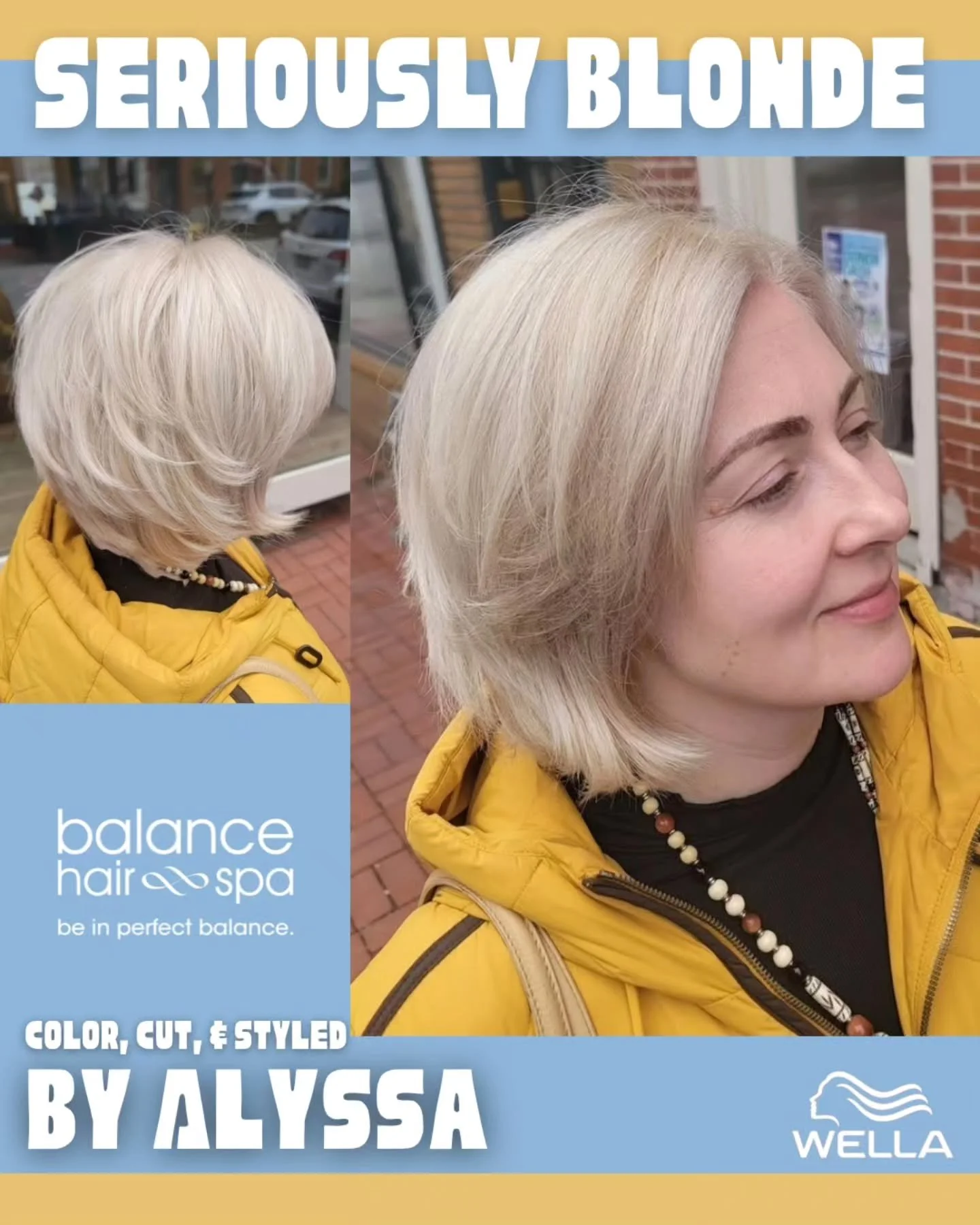 Color like this takes dedication and listening to your hair designer.  Alyssa's client is committed to maintaining her color by prebooking her visits and using the recommended products at home. This allows Alyssa to keep the integrity of her client's
