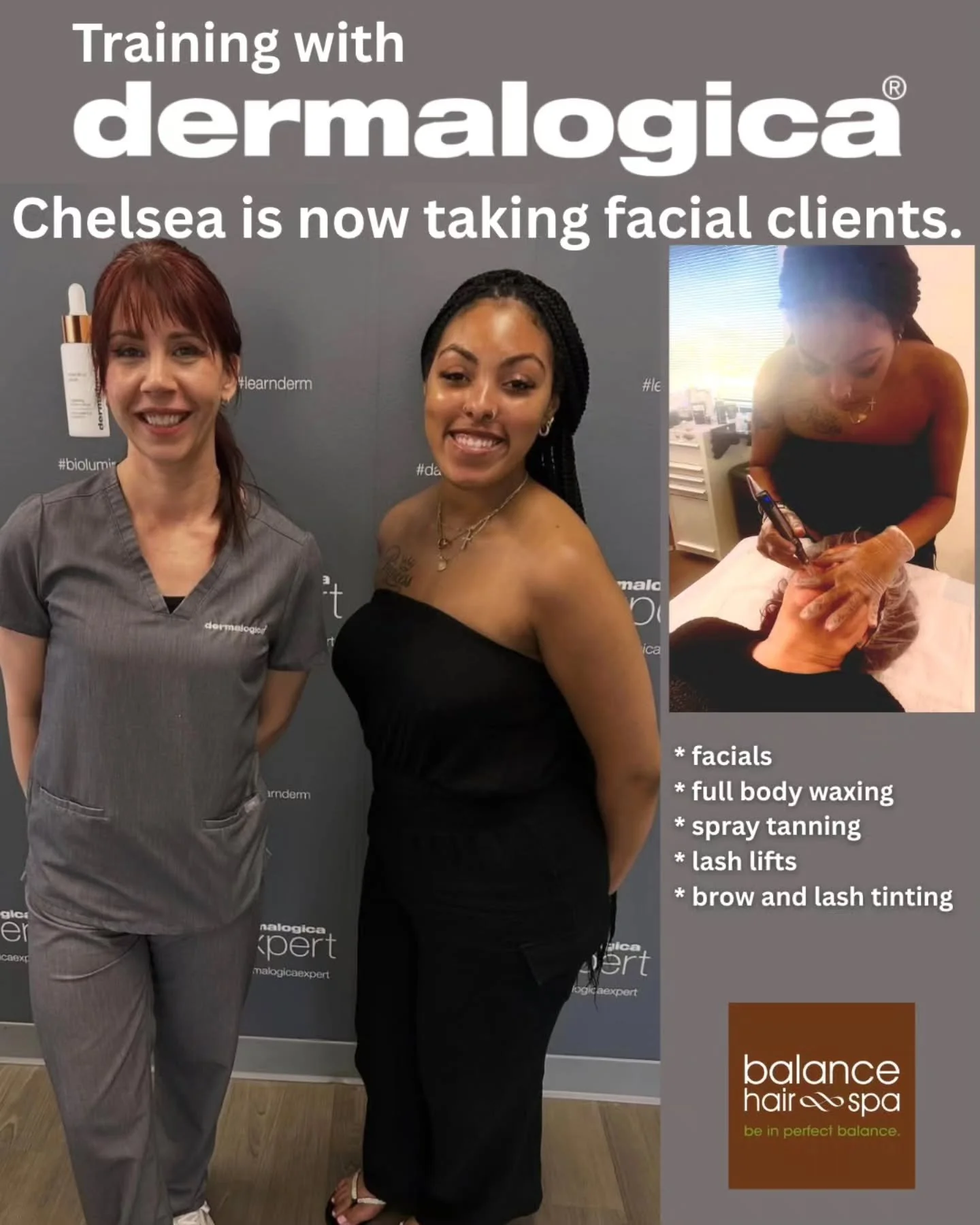 Our Esthetician,  Chelsea, took a couple classes at the International Dermal Institute over the last few weeks. She is now ready to take facial clients offering all the Dermalogica Pro Facials. Let her help you get your skin on track for an amazing S