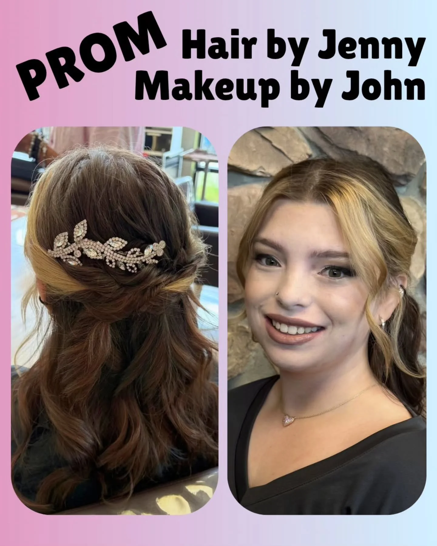 Prom season is in full swing. Check out the hair and makeup by Jenny &amp; John. Let our team of beauty professionals help you prepare for a special occasion.  Space is limited so reserve an appointment in advance for a formal style and make up at

h