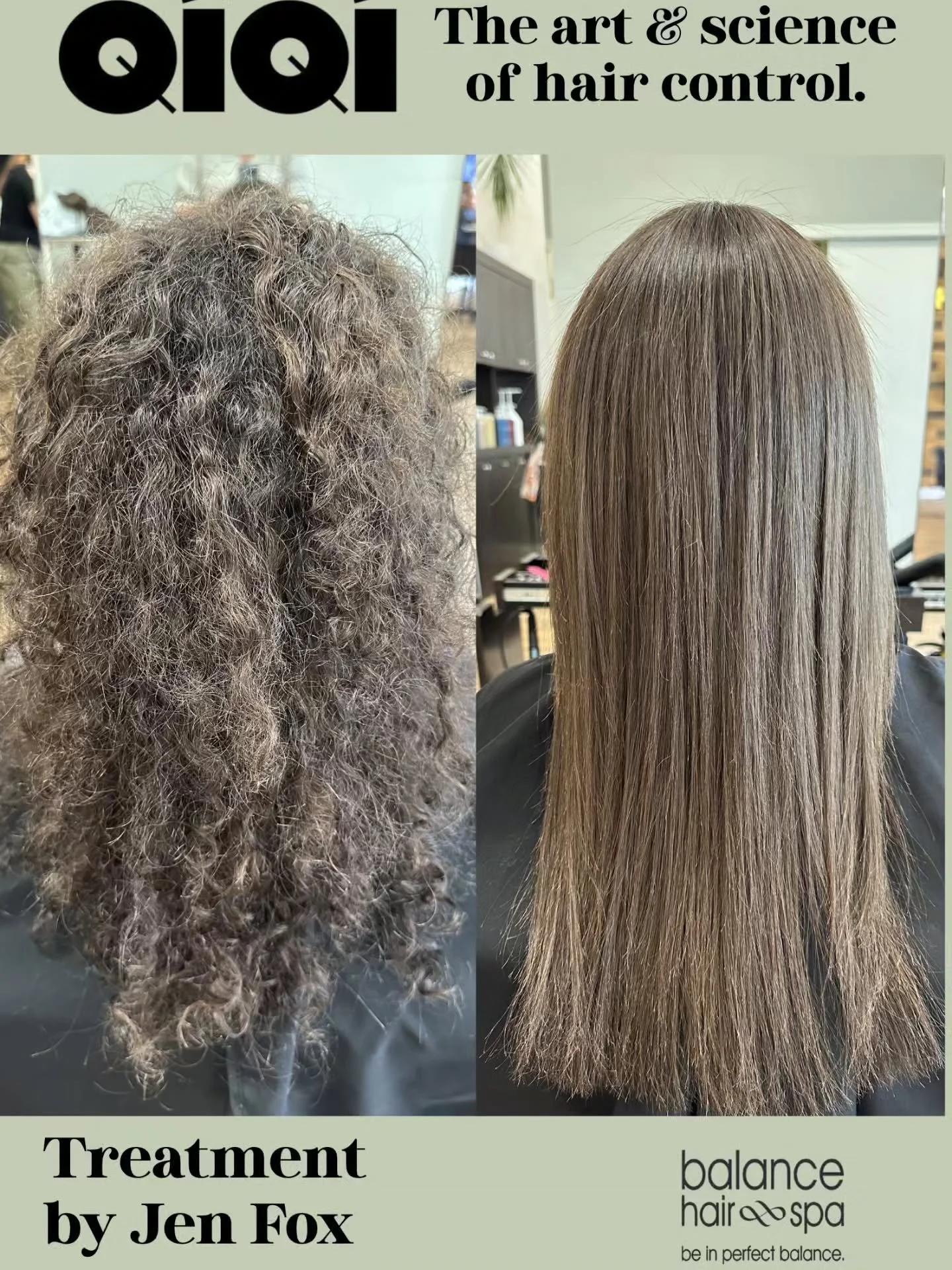 Check out this texture transformation by our hair designer,  Jen Fox. Qiqi Hair Controller changes everything. This isn&rsquo;t smoothing. This is structural transformation. Unlike traditional keratin systems that sit on the surface, Hair Controller 