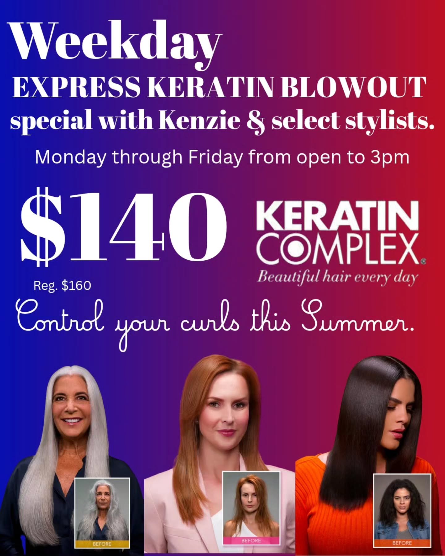 Our monthly specials are out, including this Keratin Complex Express Blowout to help tame frizz during these hot humid ahead. Check out all our specials at https://balancehairspa.com/specials