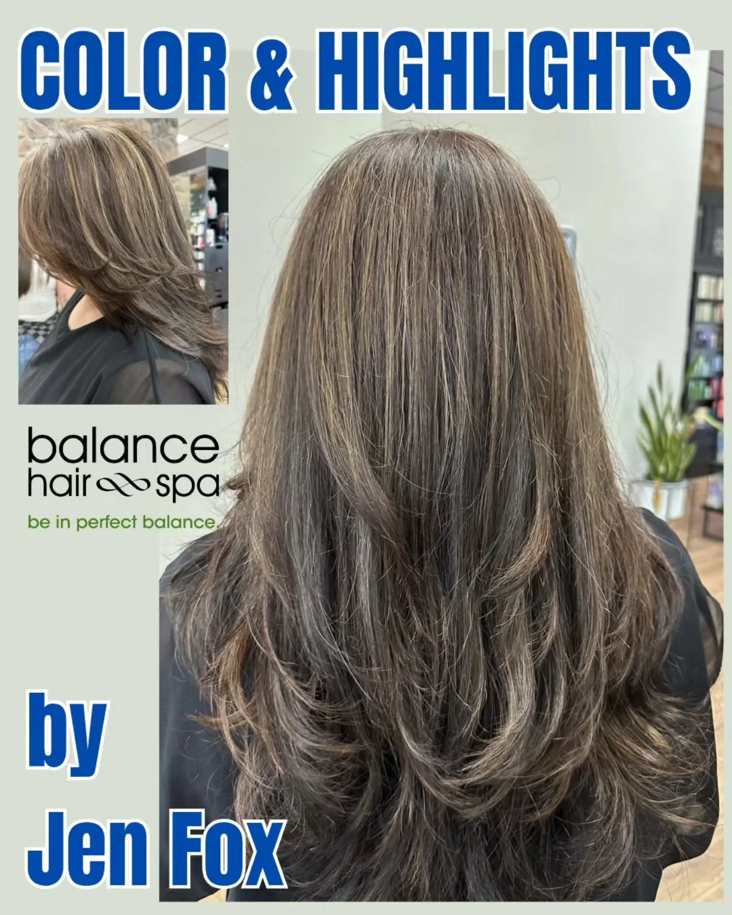Our designer, Jen Fox, helped this client add some dimension to her hair color.  Starting with deepening her base color and adding highlights. The end result is absolutely beautiful.  Let Jen help you find the color that best fits your style.  Makr a