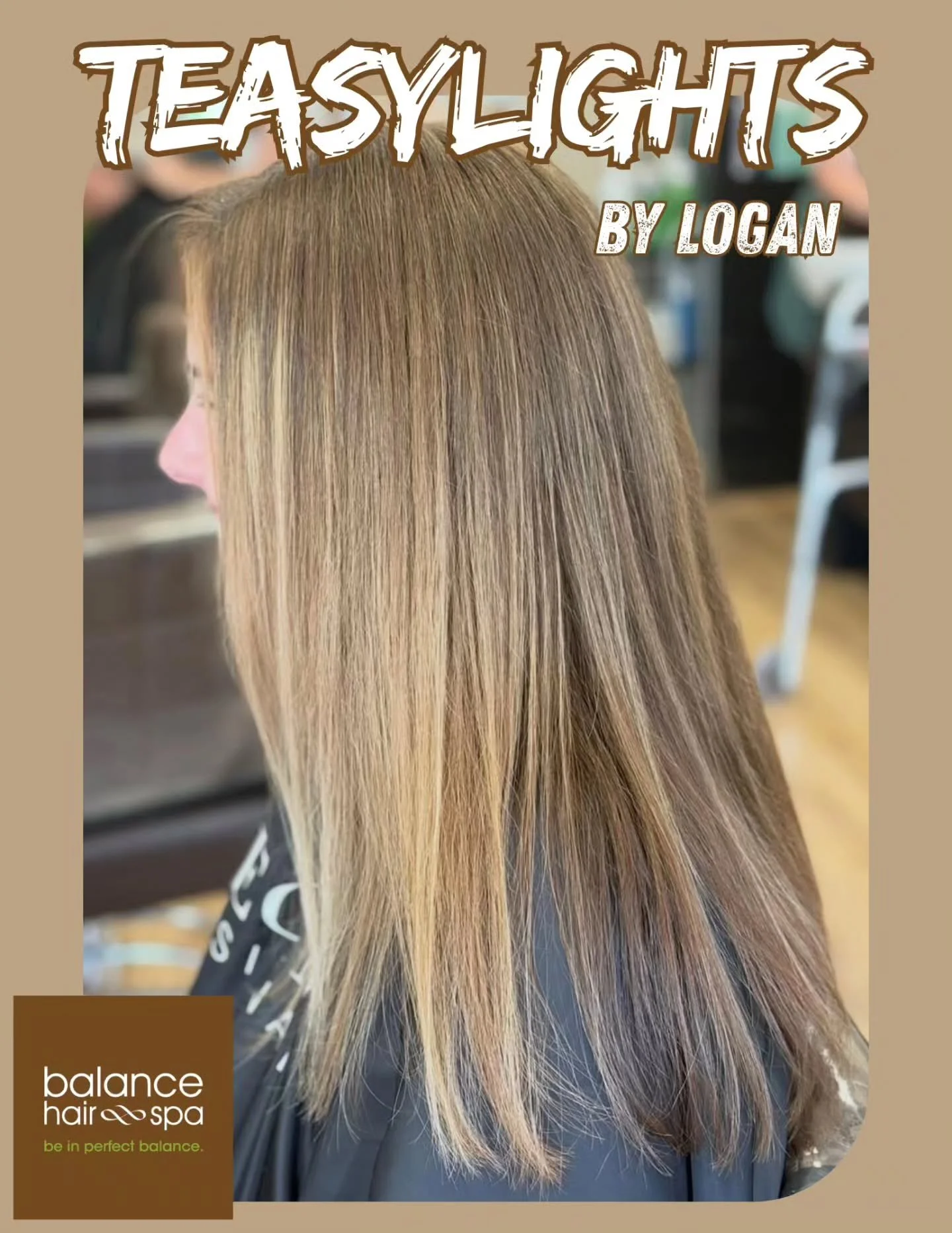 Check out this teasylight done by our hair designer, Logan.
Teasy highlights (teasylights) are a hair-coloring method that blends highlights smoothly by doing a backcombing technique with a traditional foiled highlights. Much like a balayage, teasyli