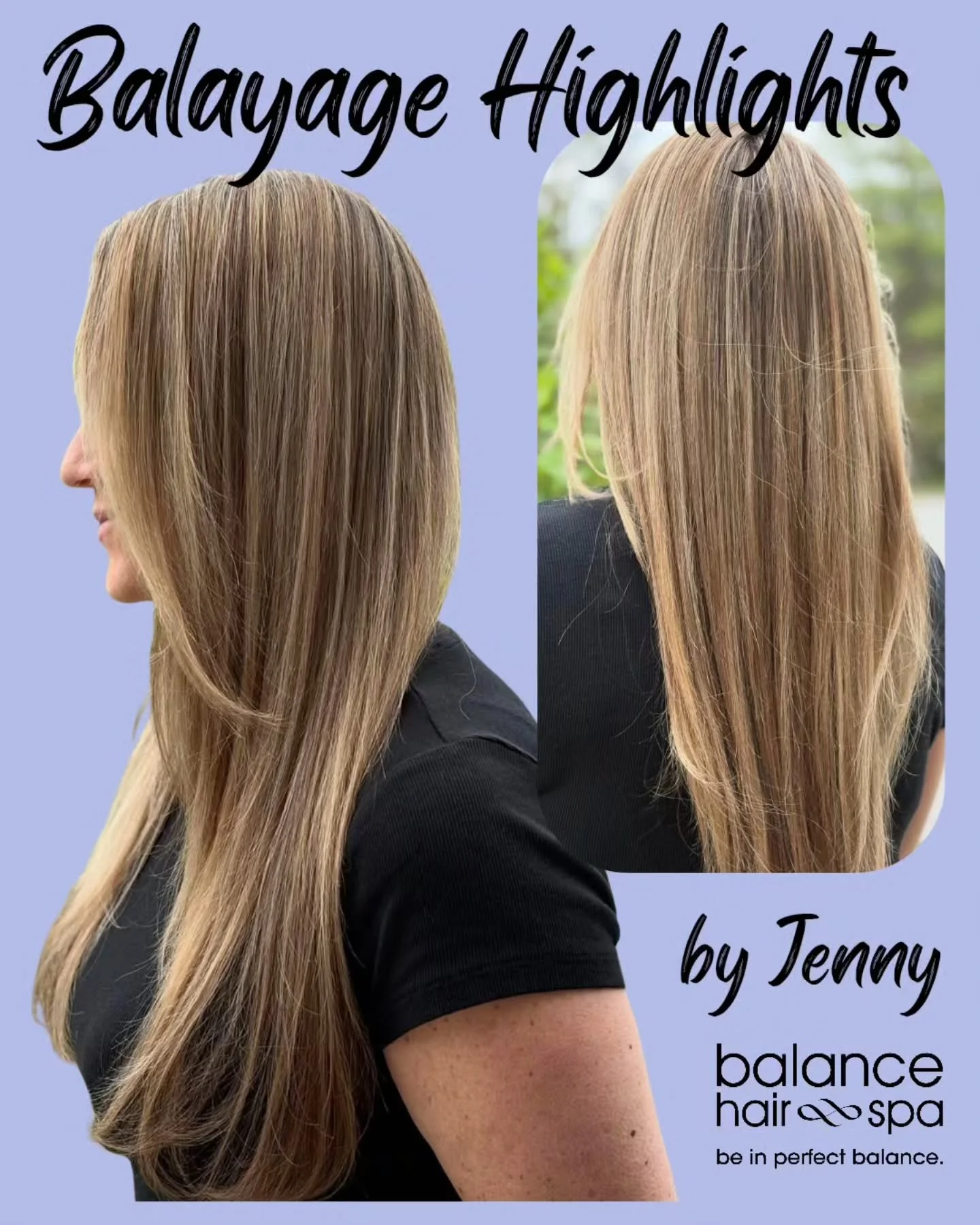 Our Hair Designer, Jenny, gave this client some beautiful balayage highlights.  This gives her a more natural look that will be easier to maintain as it grows out. Let Jenny help you find the color that best fits your style.  Make an appointment at
h