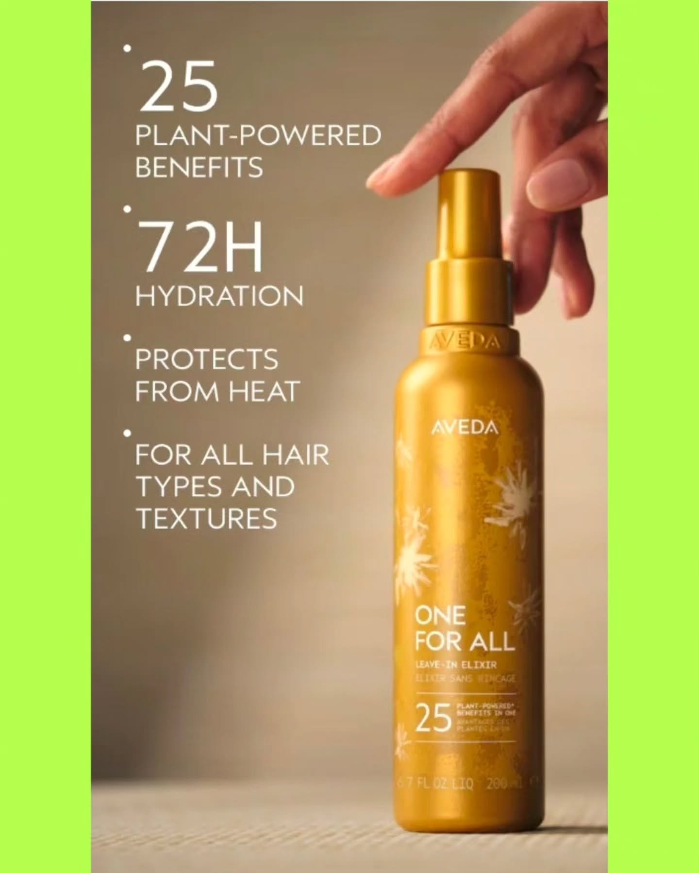 Aveda's multi-tasker is the One For All. It provides lightweight care, protection, and perfection instantly, to all hair types and textures. 25 plant-powered benefits in one. (And done.)
Stop in and try this amazing new product from AVEDA. 
https://b