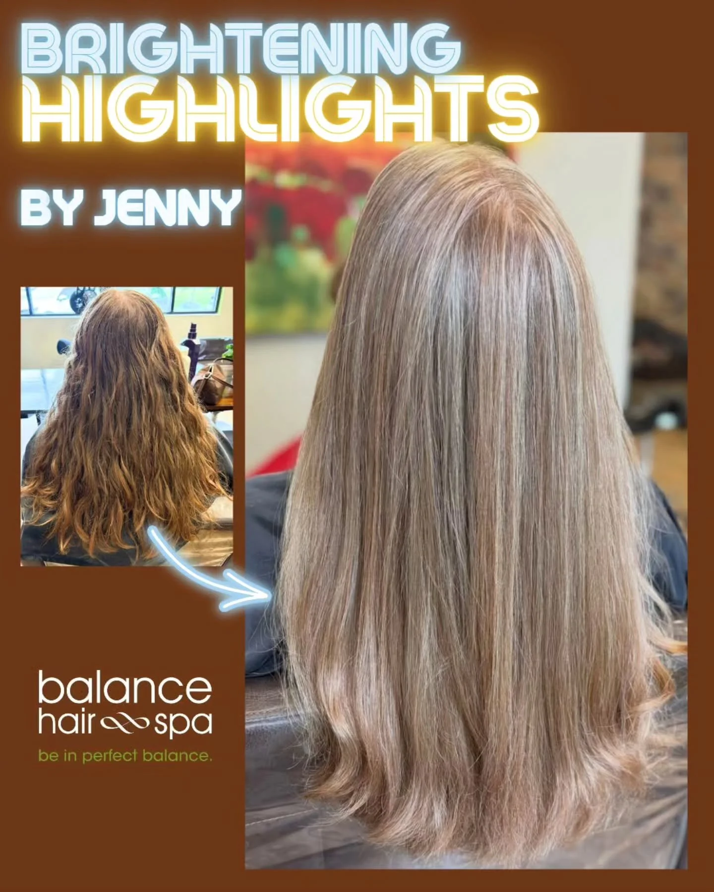 Our hair designer, Jenny, helped this client liven up her style by adding highlights to her color. This brighter look breaks up the monotone of her natural red, giving her a beautiful dimensional color. Let Jenny help you find the color that best fit