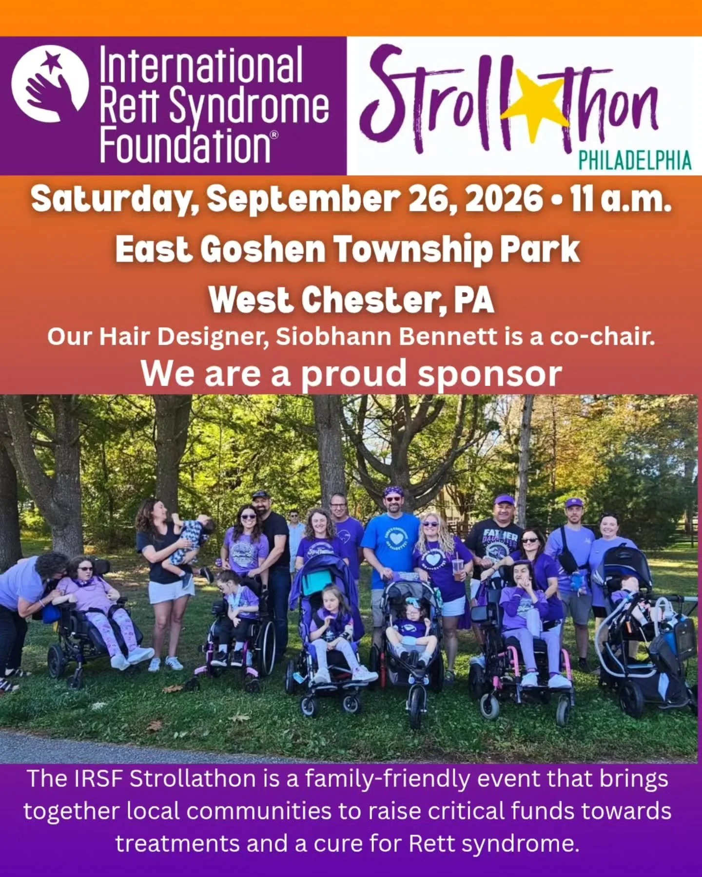 We are happy to be a sponsor again this year for the IRSF Strollathon. Our hair designer,  Siobhann, is a co-chair of this amazing event that will be held on Saturday, September 26th. Follow the link below to learn more or to make a donation. 
We app