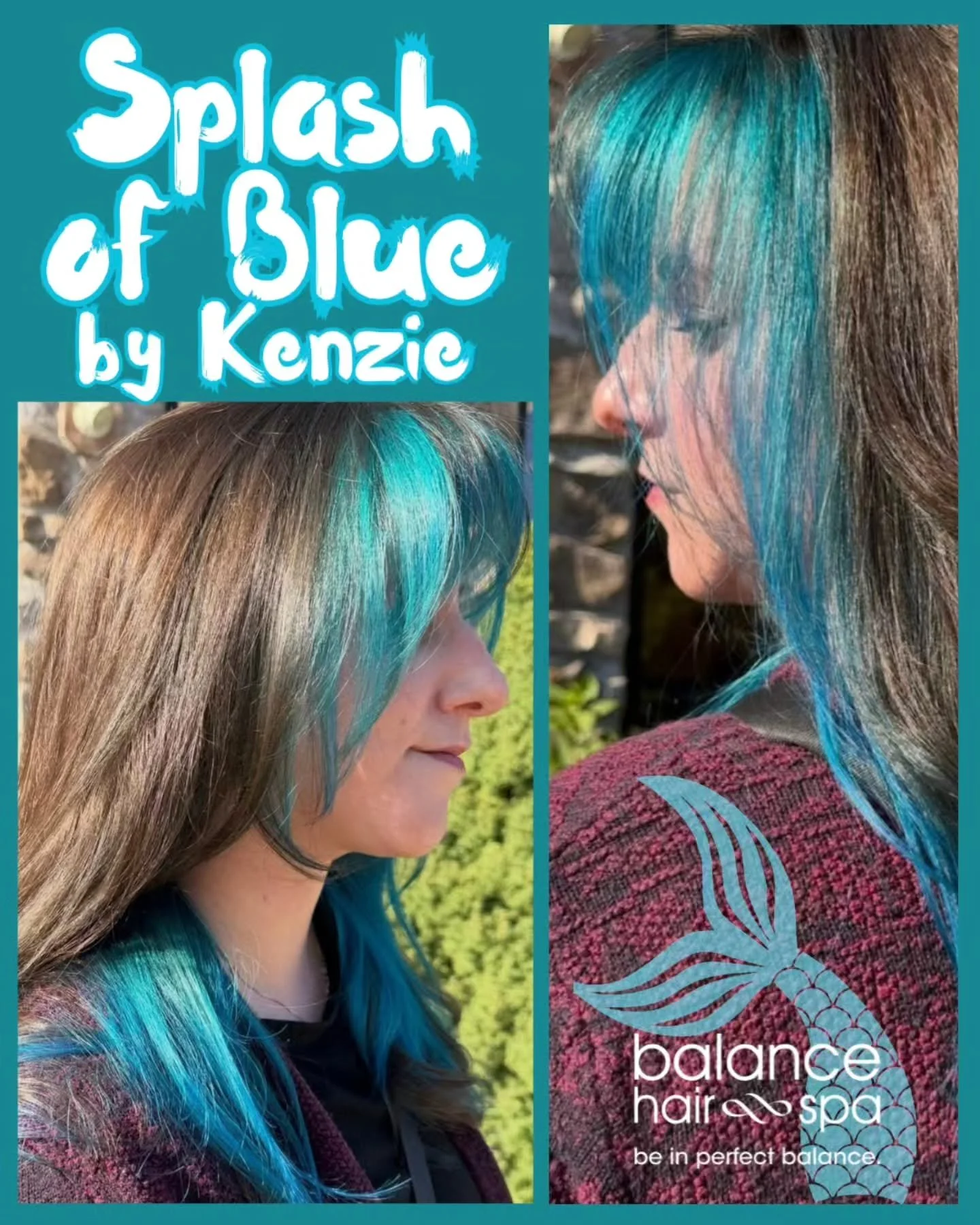 Our Hair Designer, Kenzie, helped this client add a fun splash of blue to her color. Let Kenzie help you find the color that best fits your style.  Make an appointment at
https://balancehairspa.com/appointment-request

&nbsp;@clubpilates_exton @juice