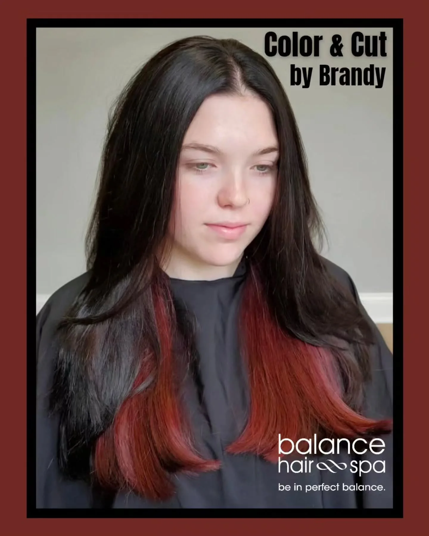 Check out this beautifully deep color by our hair designer, Brandy. This is the perfect time of year to refresh of redirect your color for fall. Let Brandy help you find the color that best fits your style.  Makr an appointment at
https://balancehair