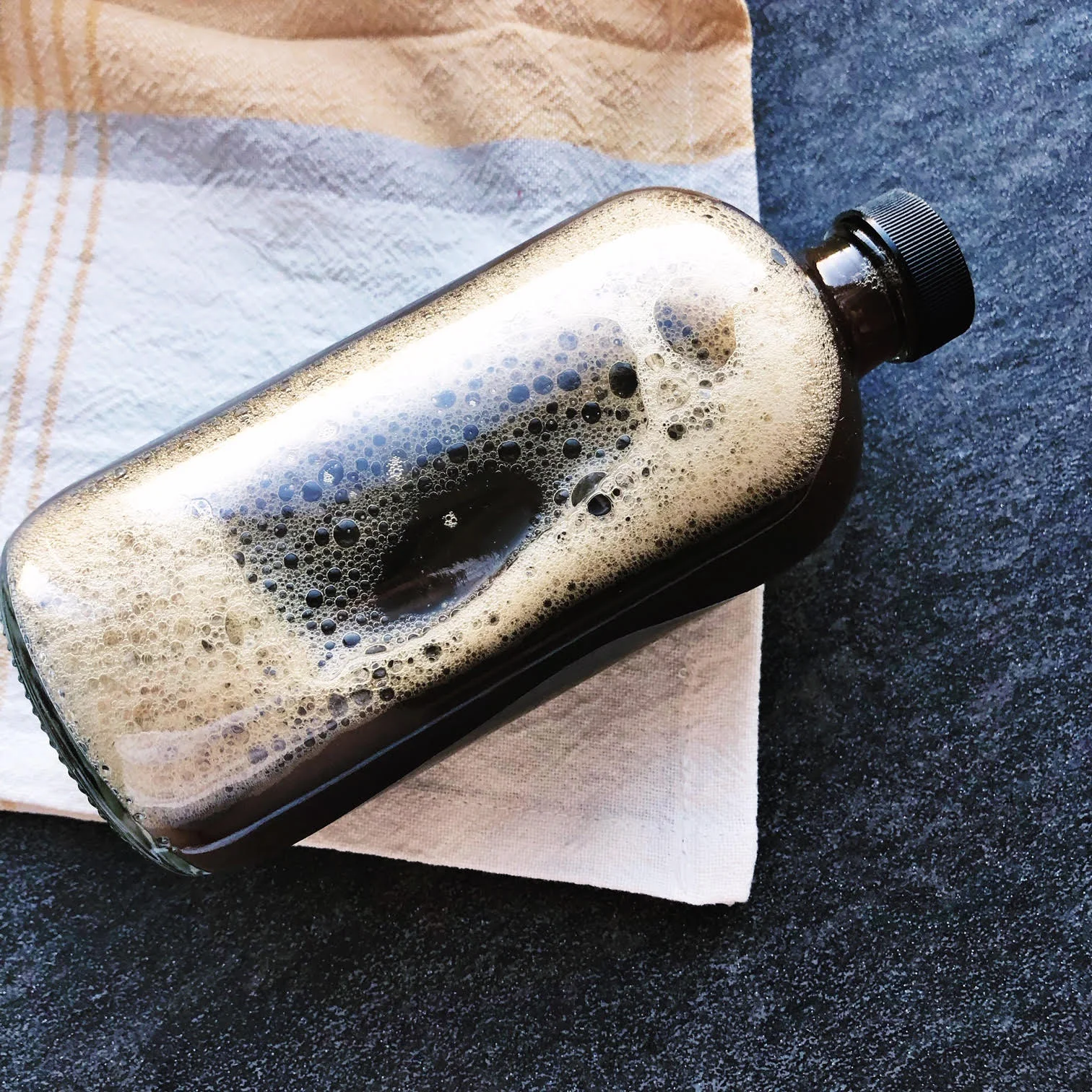 Cold brewed coffee in our Seek North Bottle