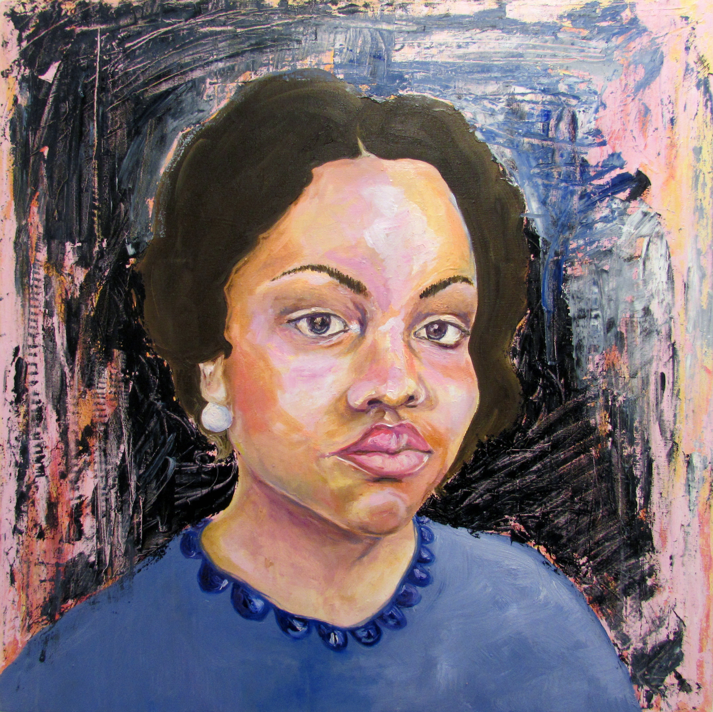 Much Lighter - Self Portrait | oil on canvas | 40 x 40 inches | 2014