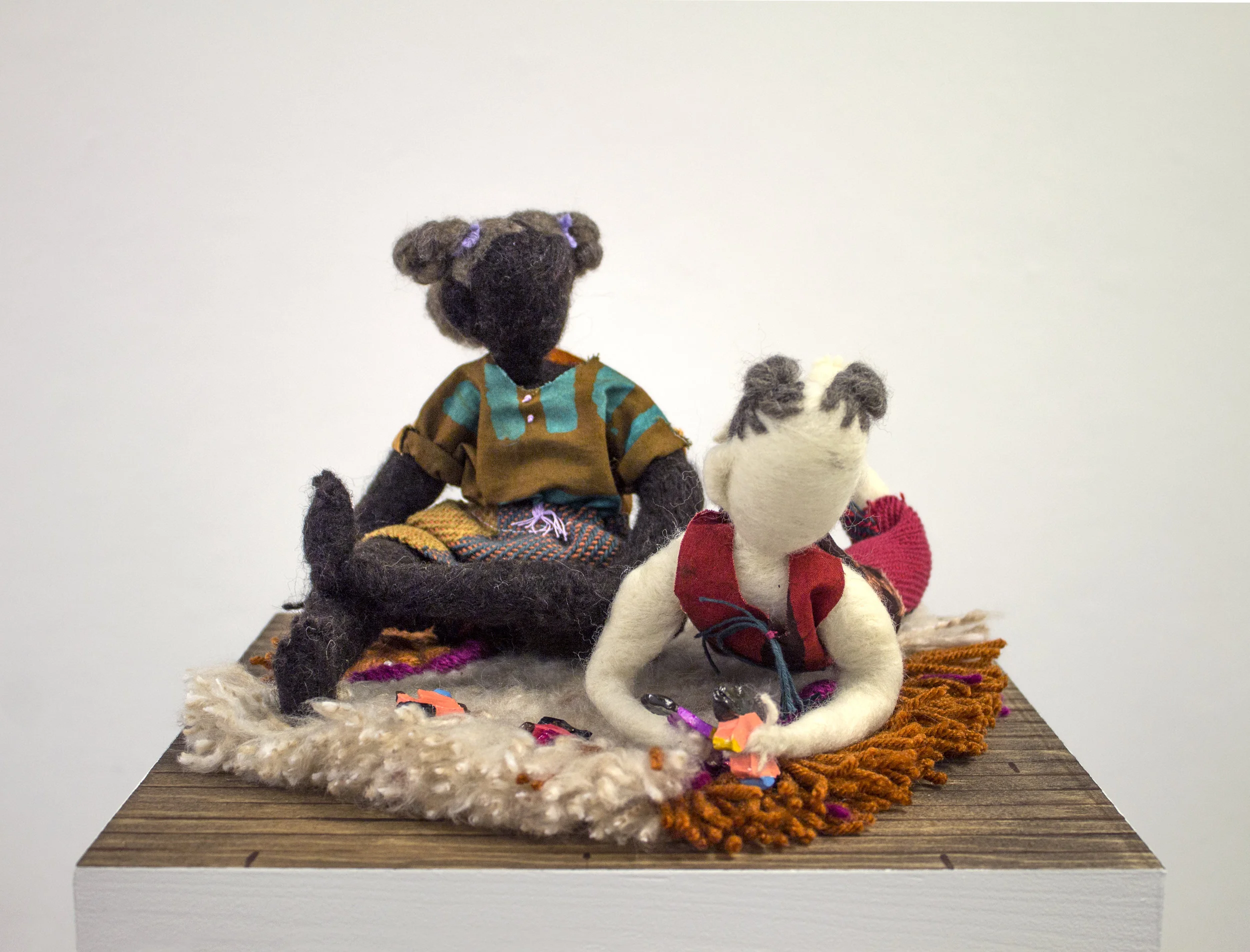 But My Skin Was Always Darker | wool, wood, clay, cotton | 12 x 7 x 12 inches | 2017