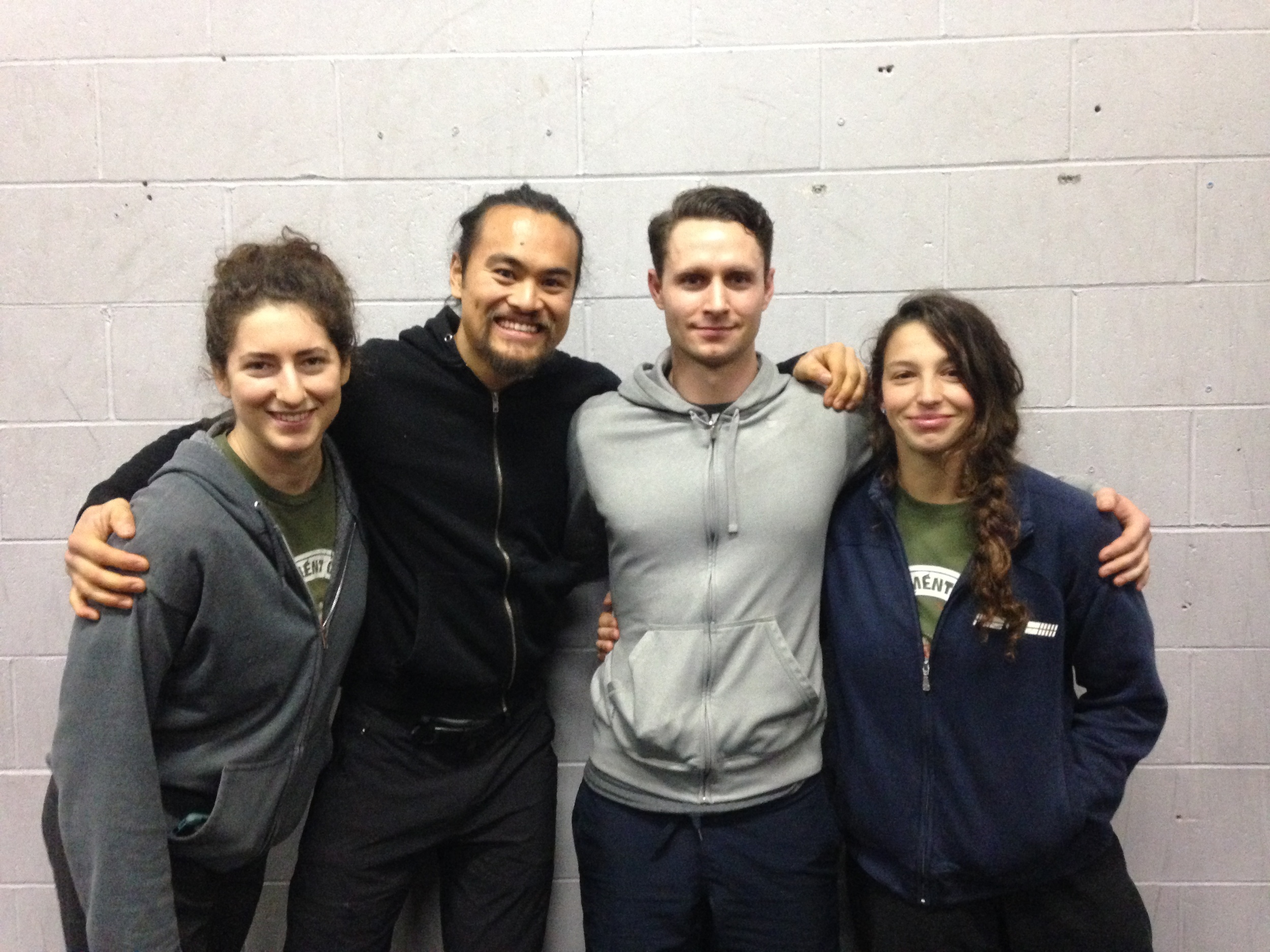 James with Ido Portal Movement Culture instructors Rachel Locks, Johnny Sapinoso, and Odelia Goldschmidt at The Corset, 2015