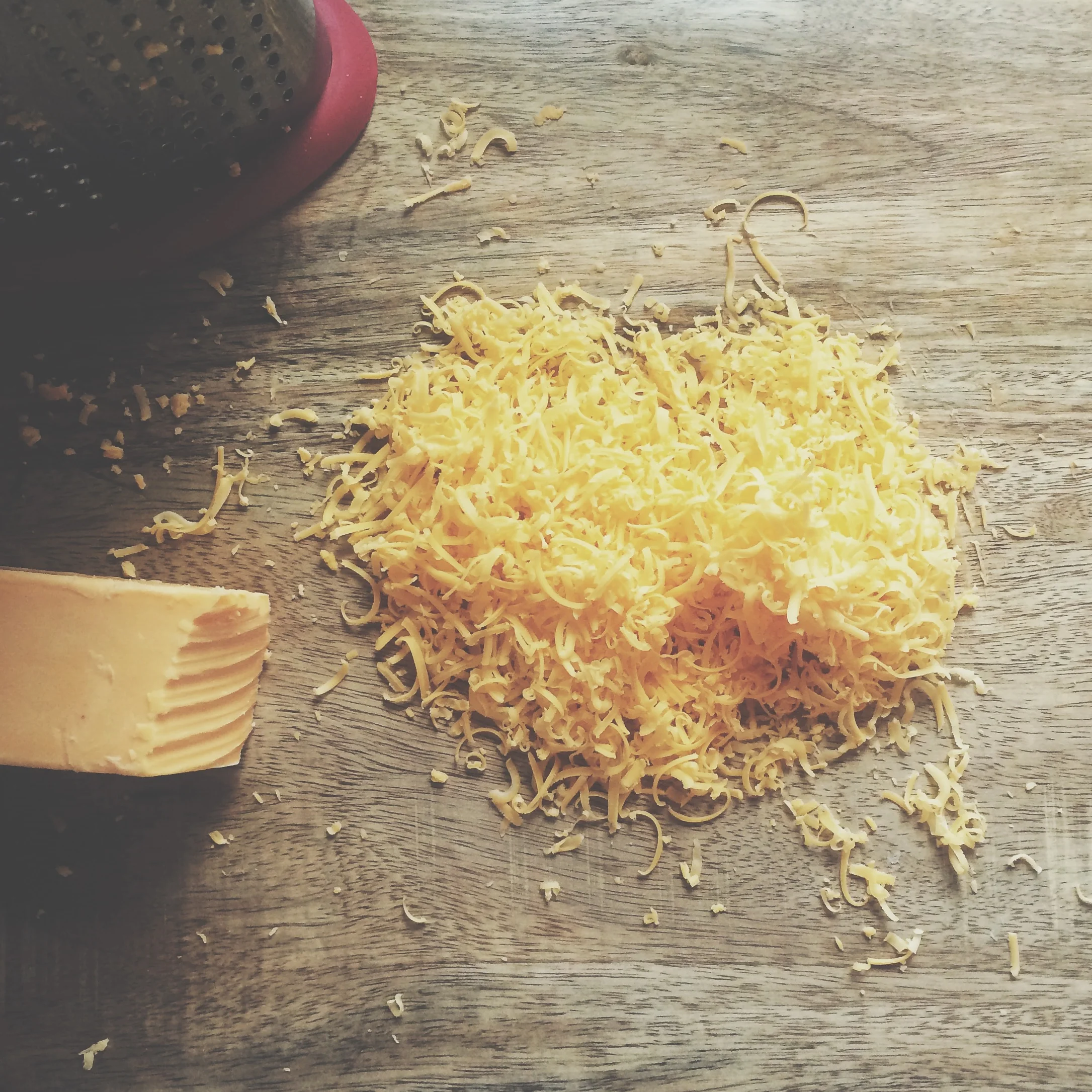 While the pretzels cooked for the first eight minutes, I grated the cheddar. 