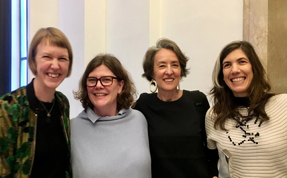 Sandra with the shortlisted architects Biba Dow, Stephanie Macdonald and Angela García