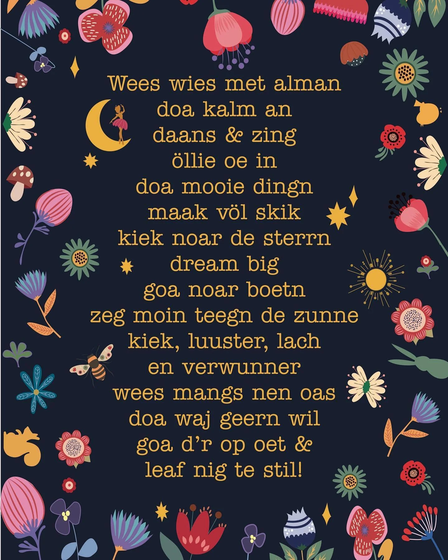 Doa mooie ding&rsquo;n, maak v&ouml;l skik! Oud gedichtje, nieuw vormgegeven op een metalen bordje van 20x30cm. Zo leuk geworden, heel blij mee 😀
En misschien kunnen we jullie er ook blij mee maken. Bestellen kan op onze site -buroupp.nl- maar direc