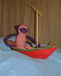 His best pal Auggie is too busy sailing...